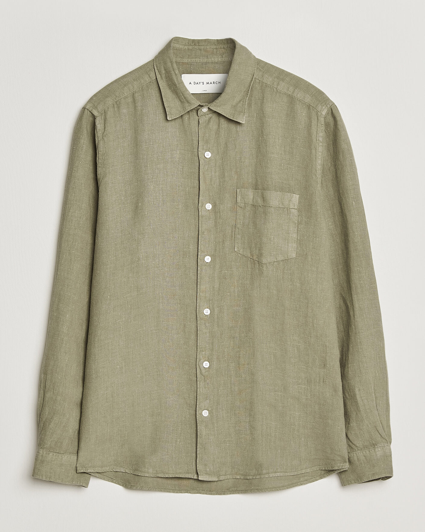 Hombres | Camisas | A Day's March | Daintree Linen Shirt Misty Green