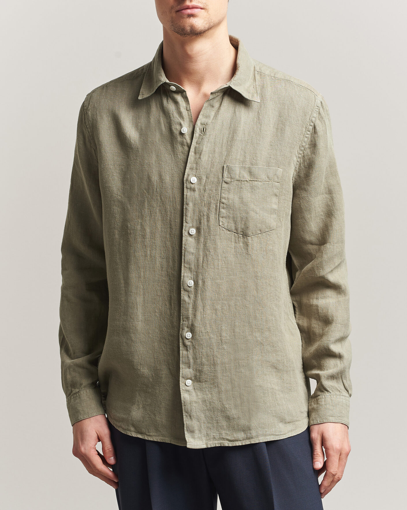 Hombres | Camisas | A Day's March | Daintree Linen Shirt Misty Green