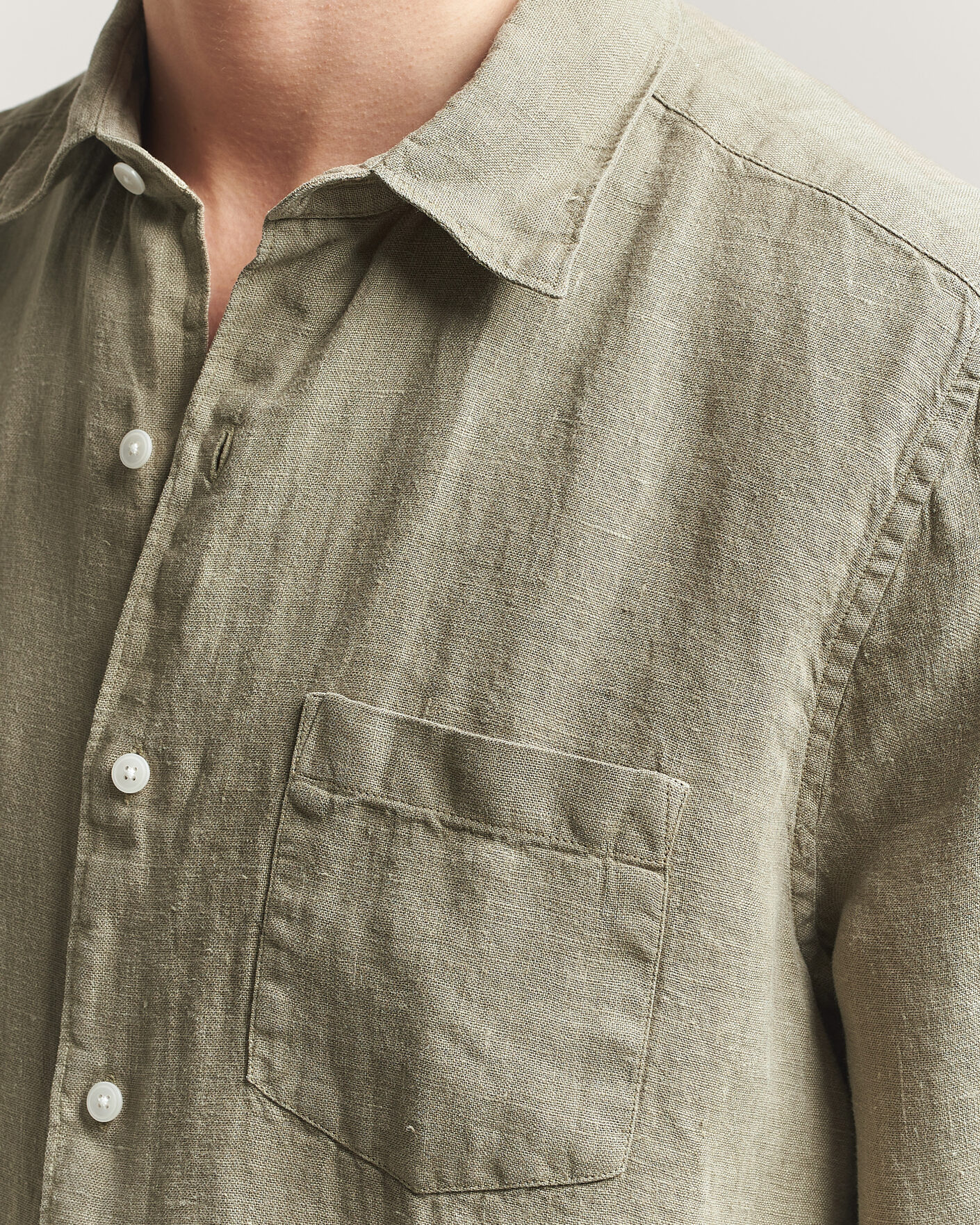 Hombres | Camisas | A Day's March | Daintree Linen Shirt Misty Green