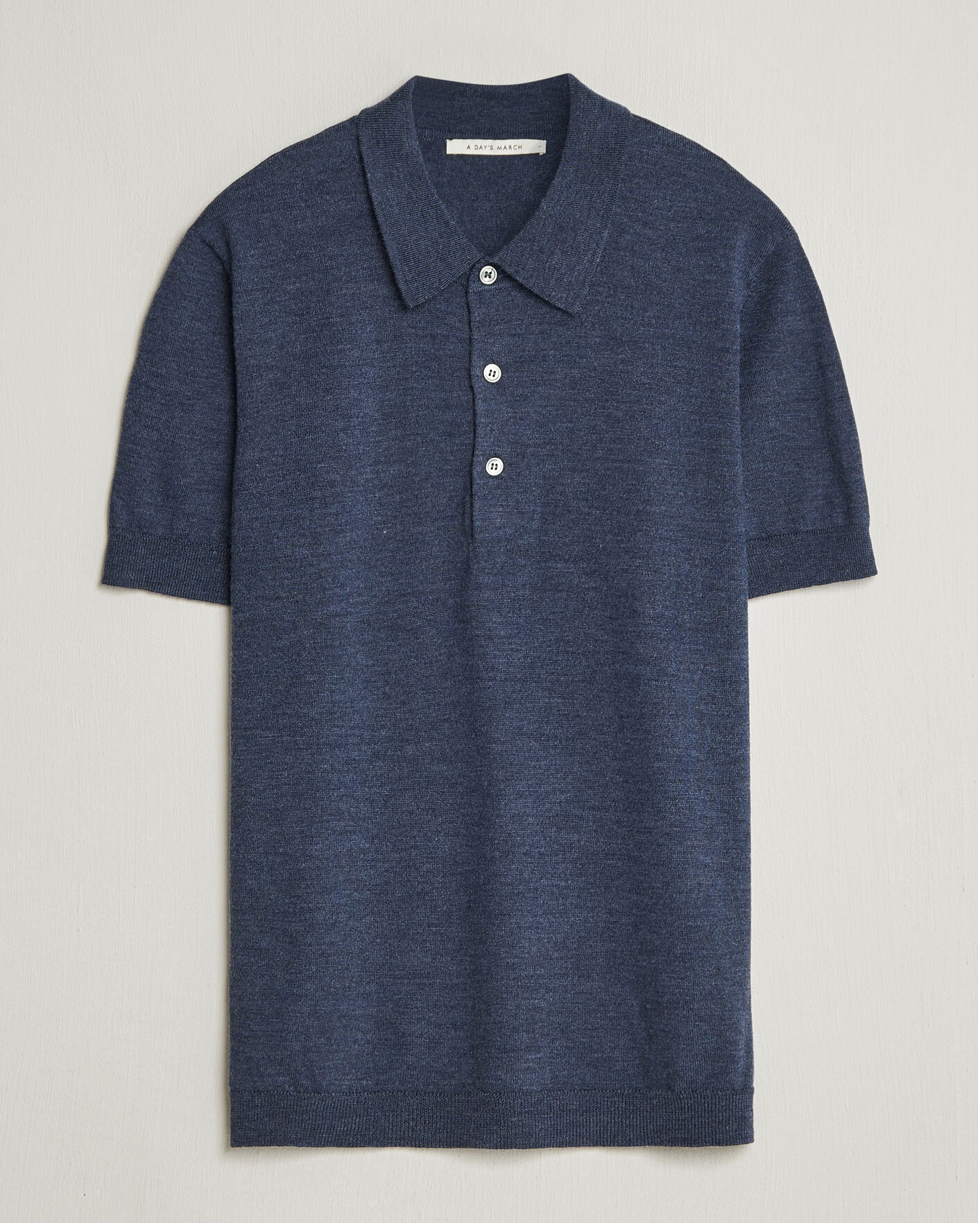 Hombres | Polos | A Day's March | Rosehall Knitted Polo Storm Blue