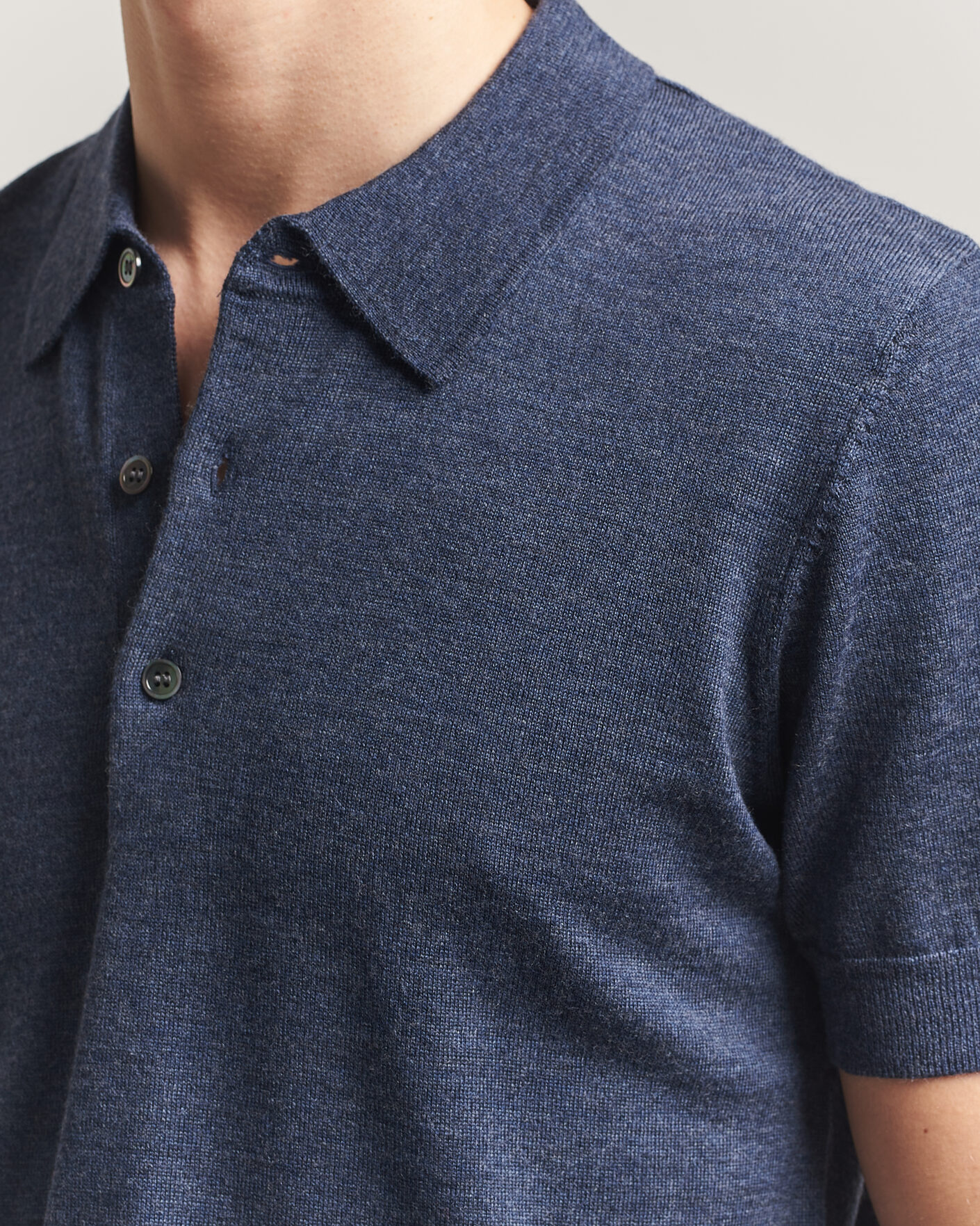Hombres | Polos | A Day's March | Rosehall Knitted Polo Storm Blue