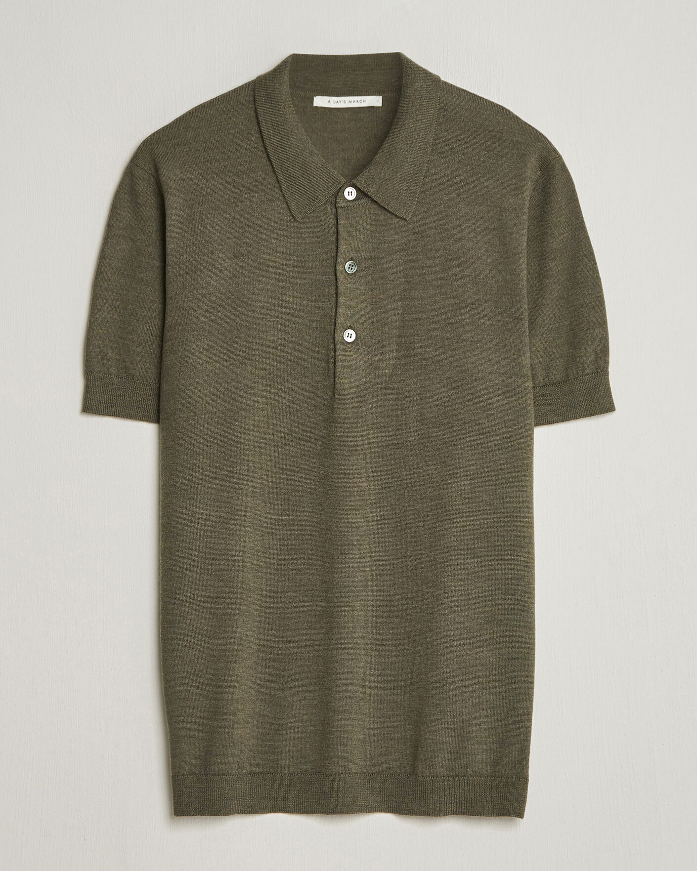 Hombres | Polos | A Day's March | Rosehall Knitted Polo Forrest Green