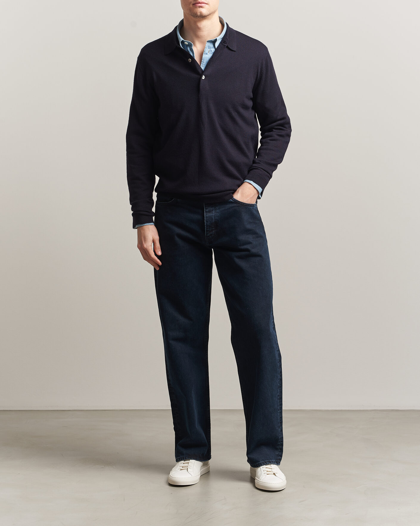 Hombres | Jerséis y prendas de punto | A Day's March | Ambroz Merino Polo Navy