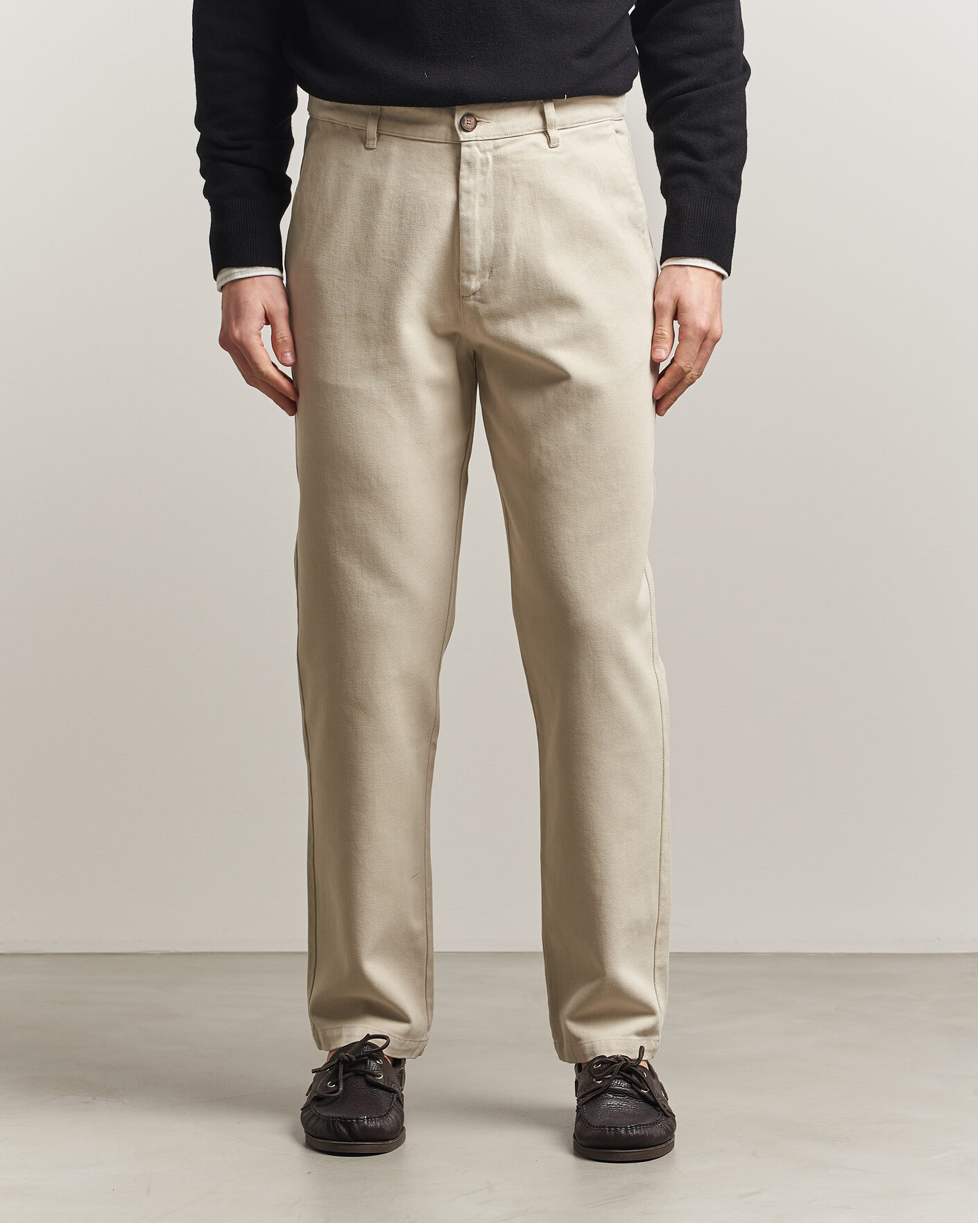 Hombres | Pantalones | A Day's March | Miller Cotton Lyocell Trousers Light Khaki
