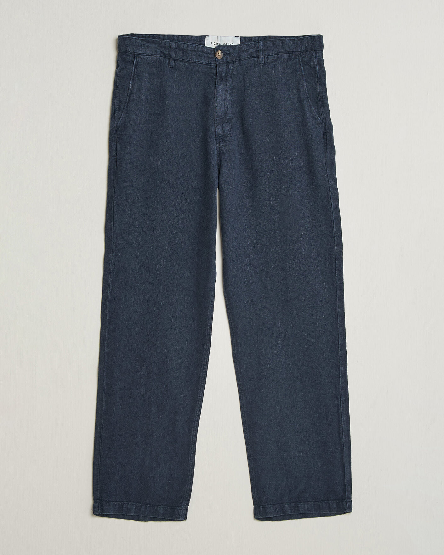 Hombres | Pantalones | A Day's March | Redwood Linen Trousers Navy