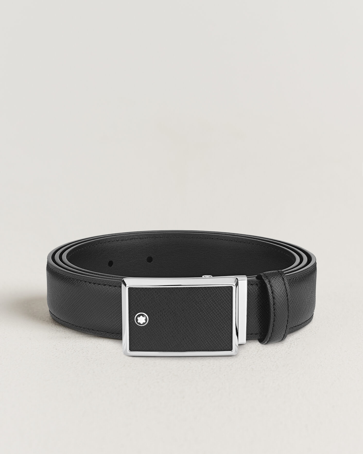 Hombres | Cinturones | Montblanc | Marquetry Plate 30mm Leather Belt Black