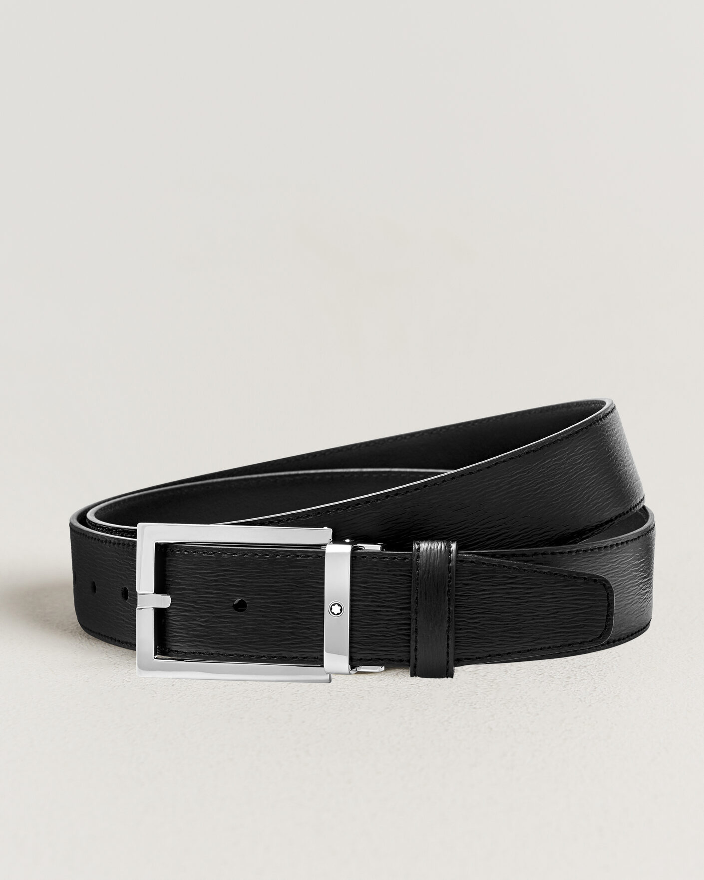 Hombres | Cinturones | Montblanc | Rectangular 35mm Leather Belt Black