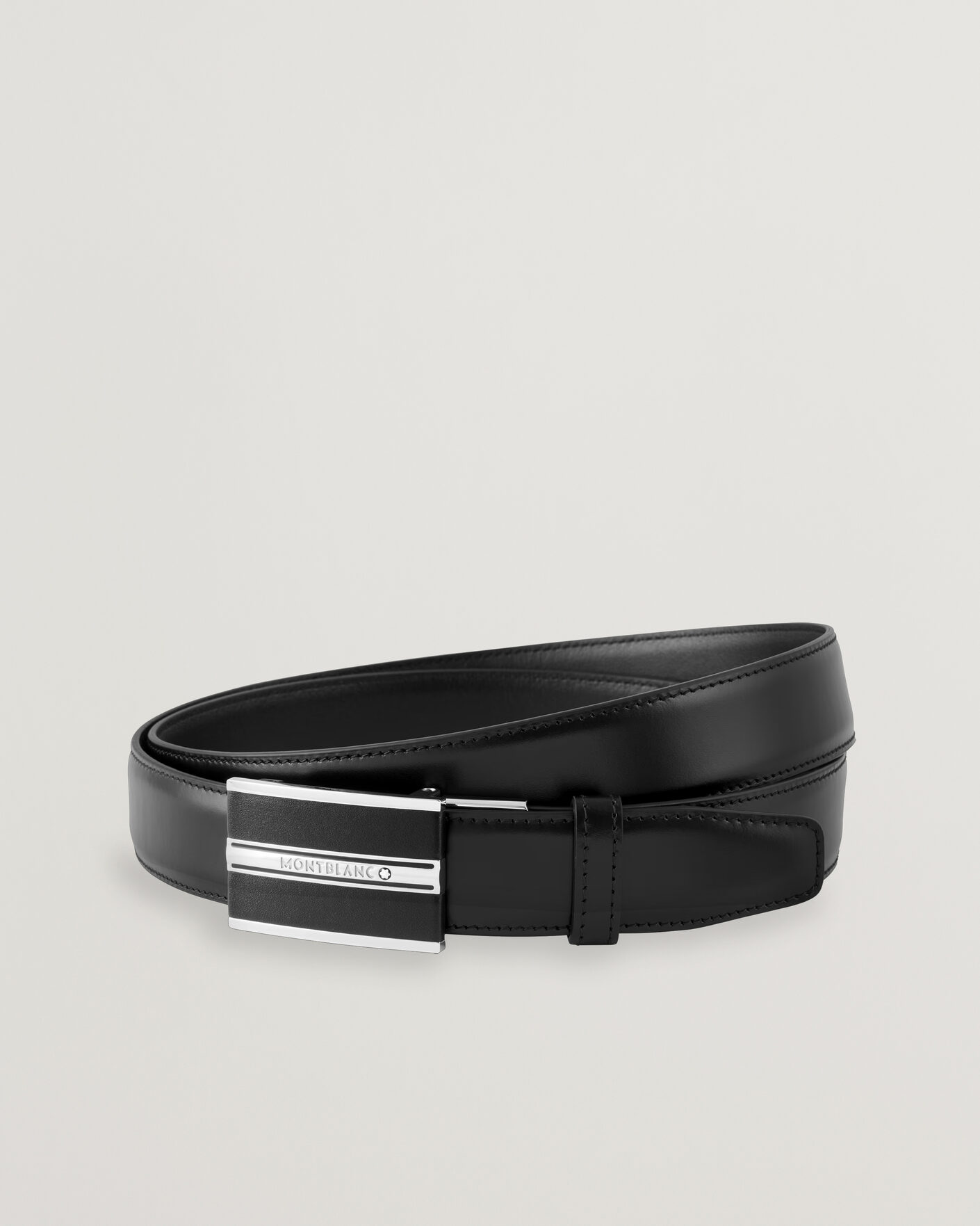Hombres | Cinturones | Montblanc | Plate 30mm Leather Belt Black