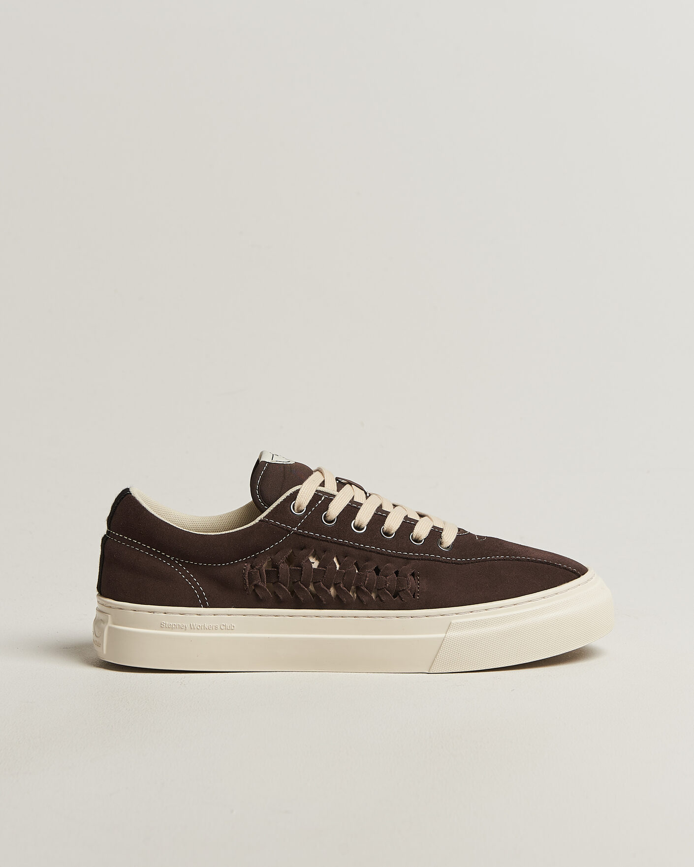 Hombres | Zapatillas | Stepney Workers Club | Dellow 02 Woven Suede Sneaker Dark Brown
