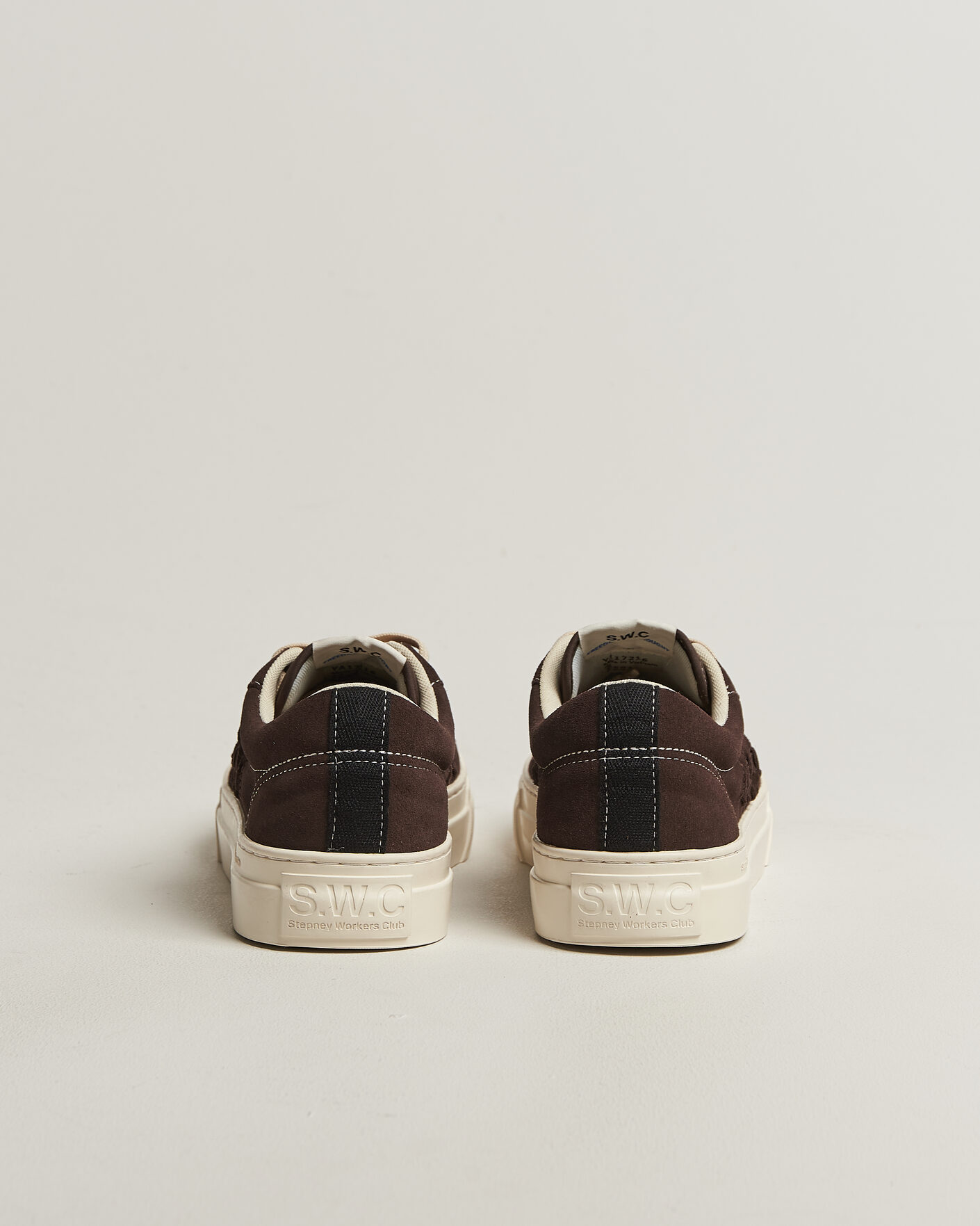 Hombres | Zapatillas | Stepney Workers Club | Dellow 02 Woven Suede Sneaker Dark Brown