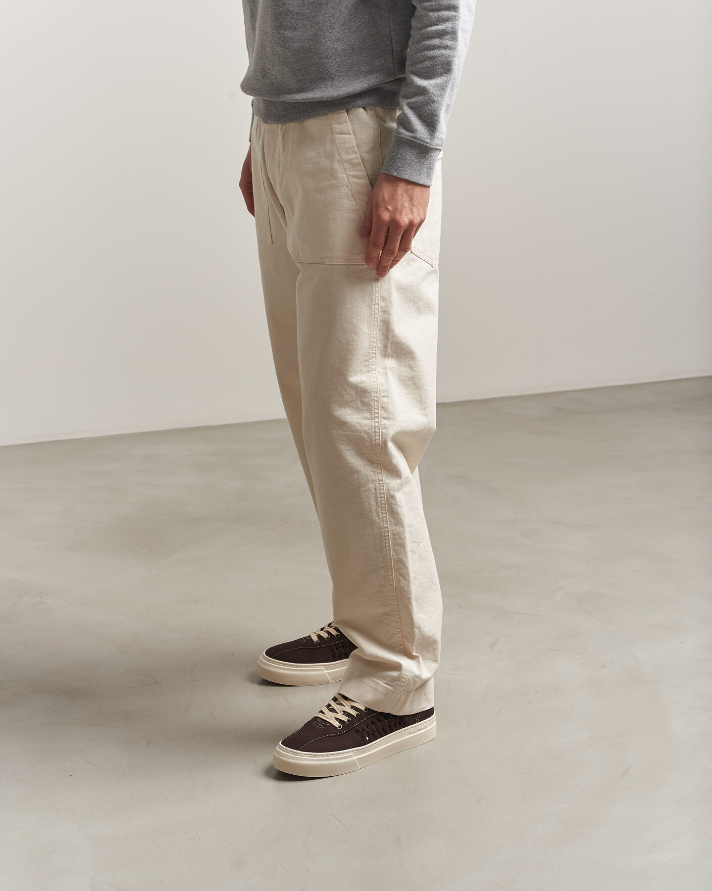 Hombres | Zapatillas | Stepney Workers Club | Dellow 02 Woven Suede Sneaker Dark Brown