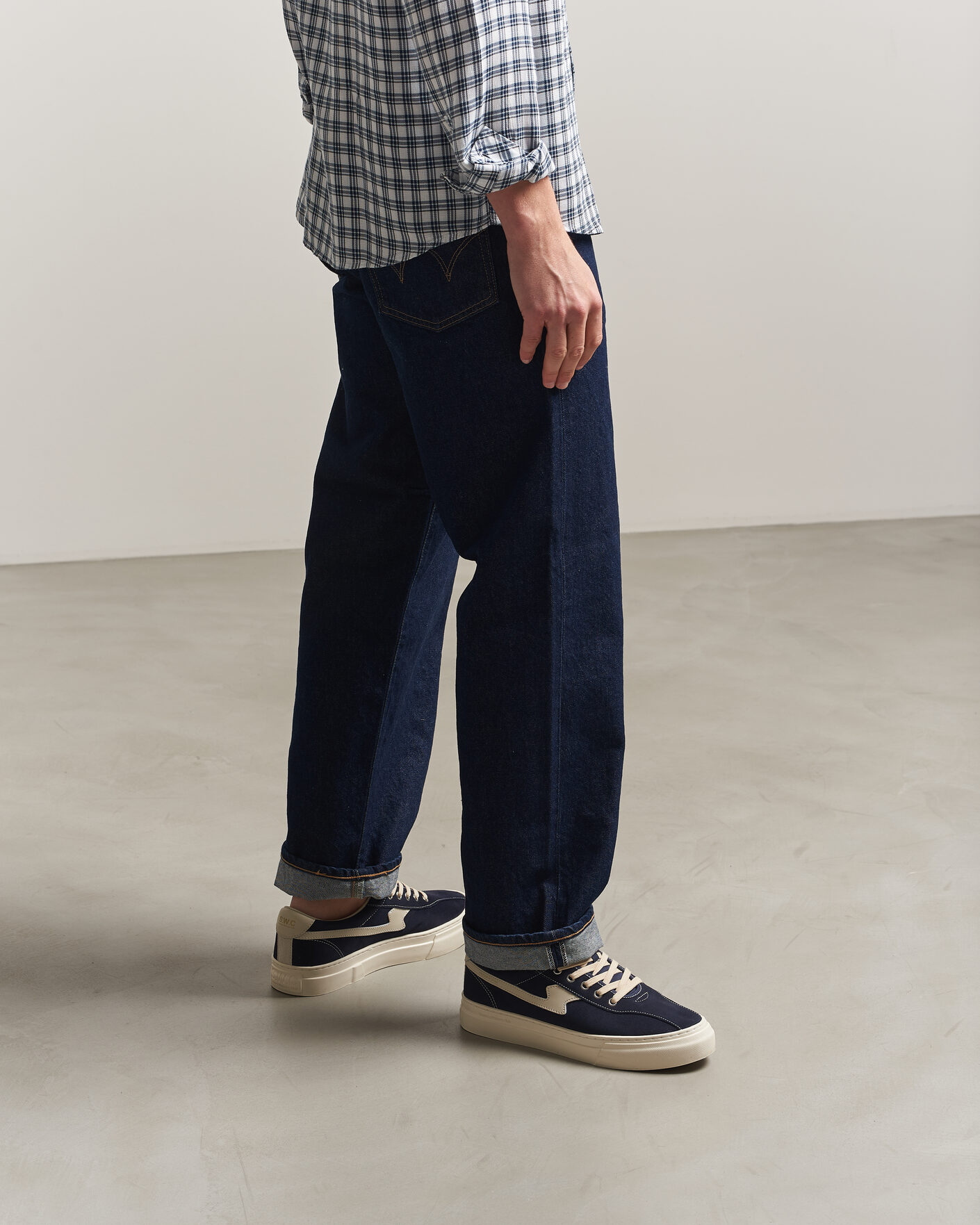 Hombres | Zapatillas | Stepney Workers Club | Dellow S-Strike Cupsole Suede Sneaker Navy