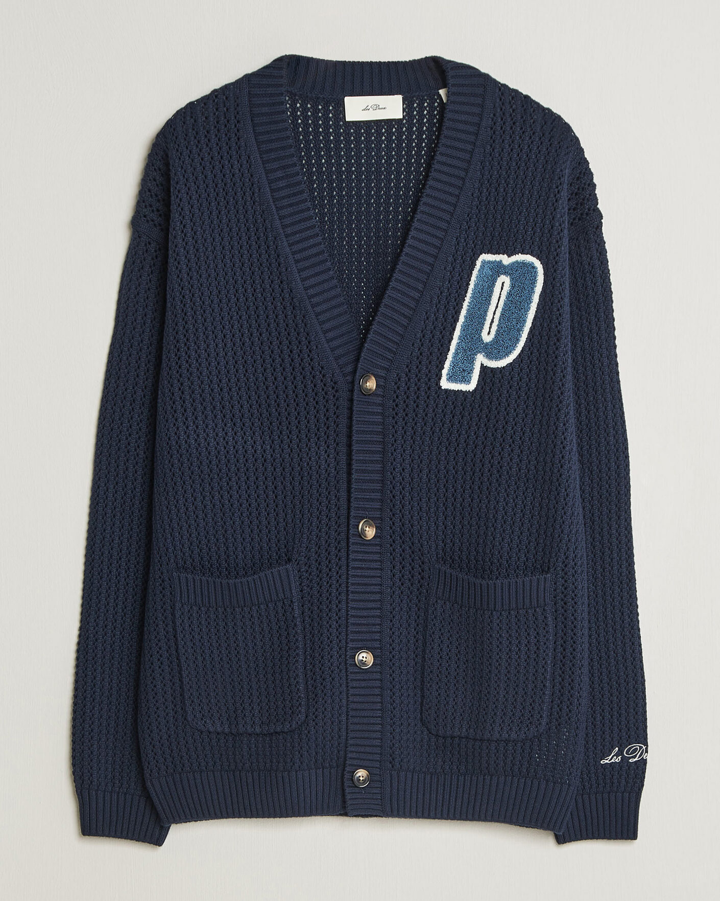 Hombres | Jerséis y prendas de punto | LES DEUX | Prince Lace Knitted Cardigan Dark Navy
