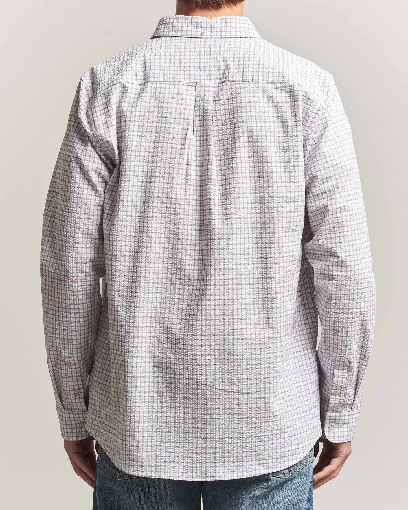 Hombres | Camisas | LES DEUX | Prince Seersucker Check Shirt Ivory