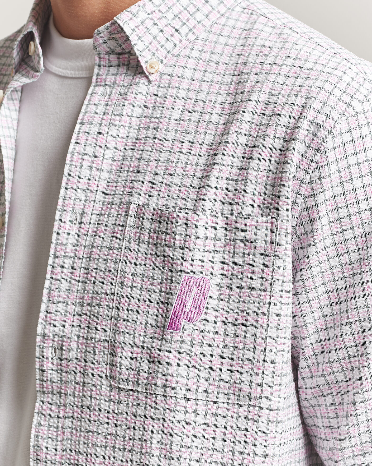 Hombres | Camisas | LES DEUX | Prince Seersucker Check Shirt Ivory