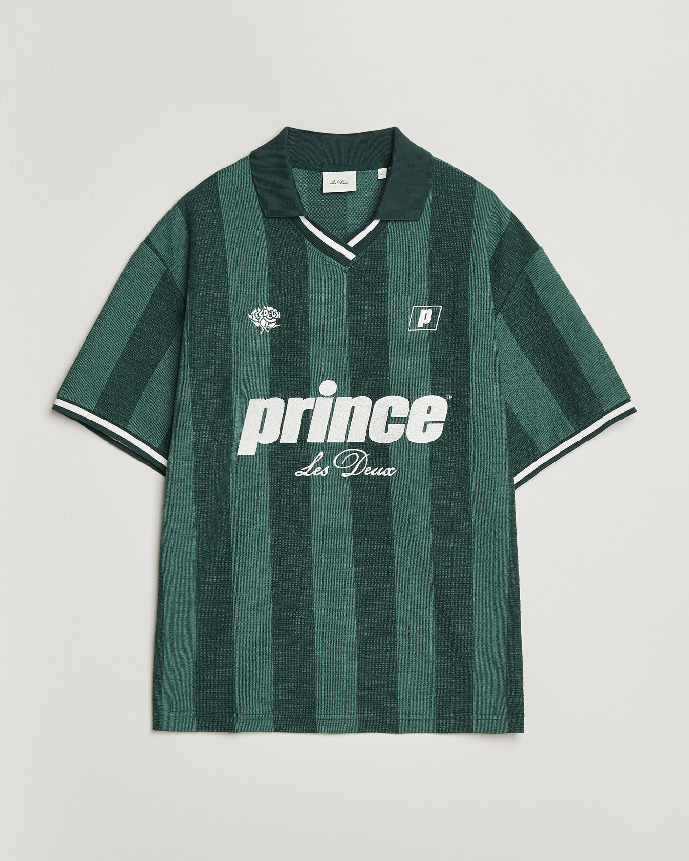 Hombres | Polos | LES DEUX | Prince Stripe Jaquard Polo Pineneedle Green
