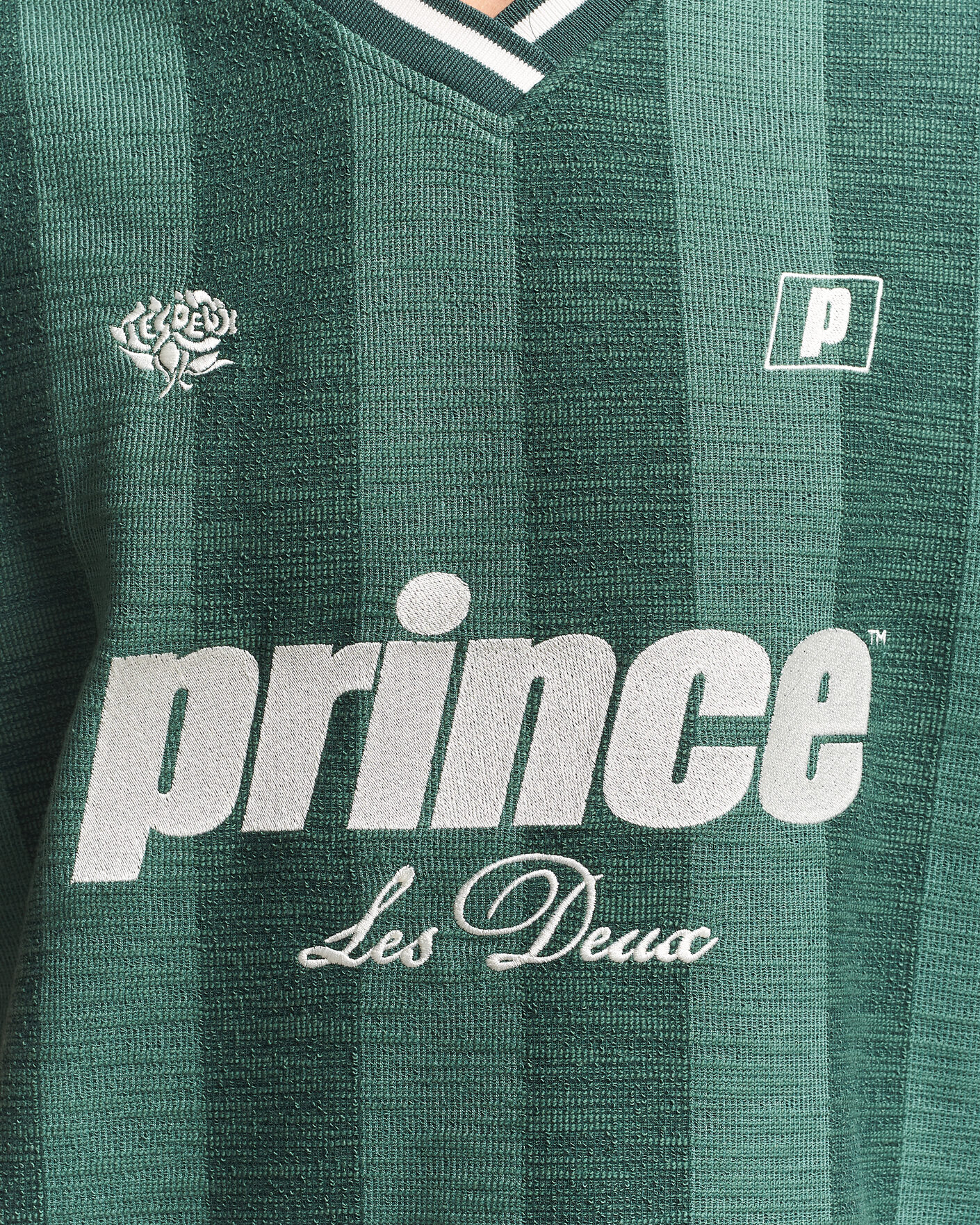 Hombres | Polos | LES DEUX | Prince Stripe Jaquard Polo Pineneedle Green