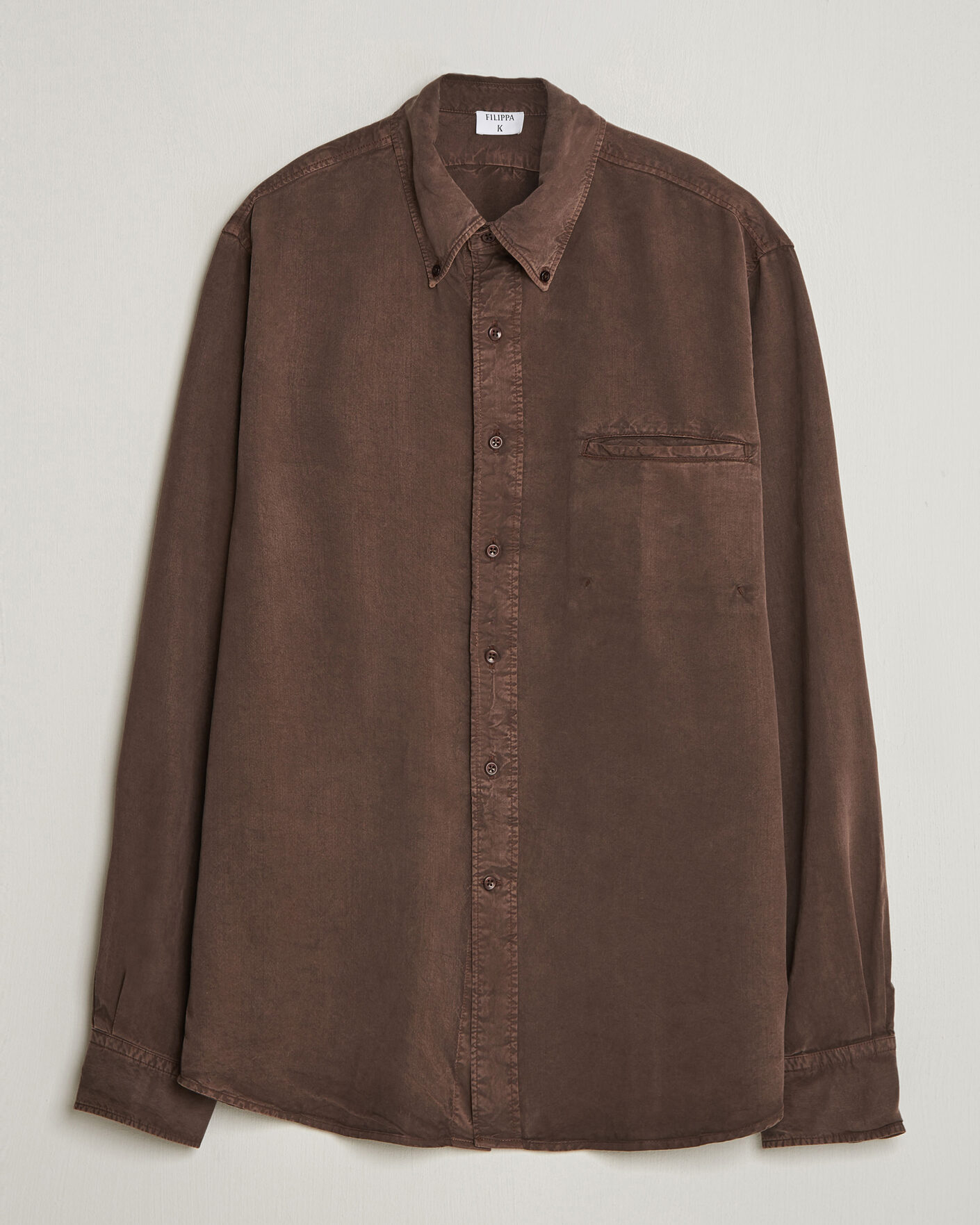 Hombres | Camisas | Filippa K | Zack Lyocell Shirt Dark Chocolate
