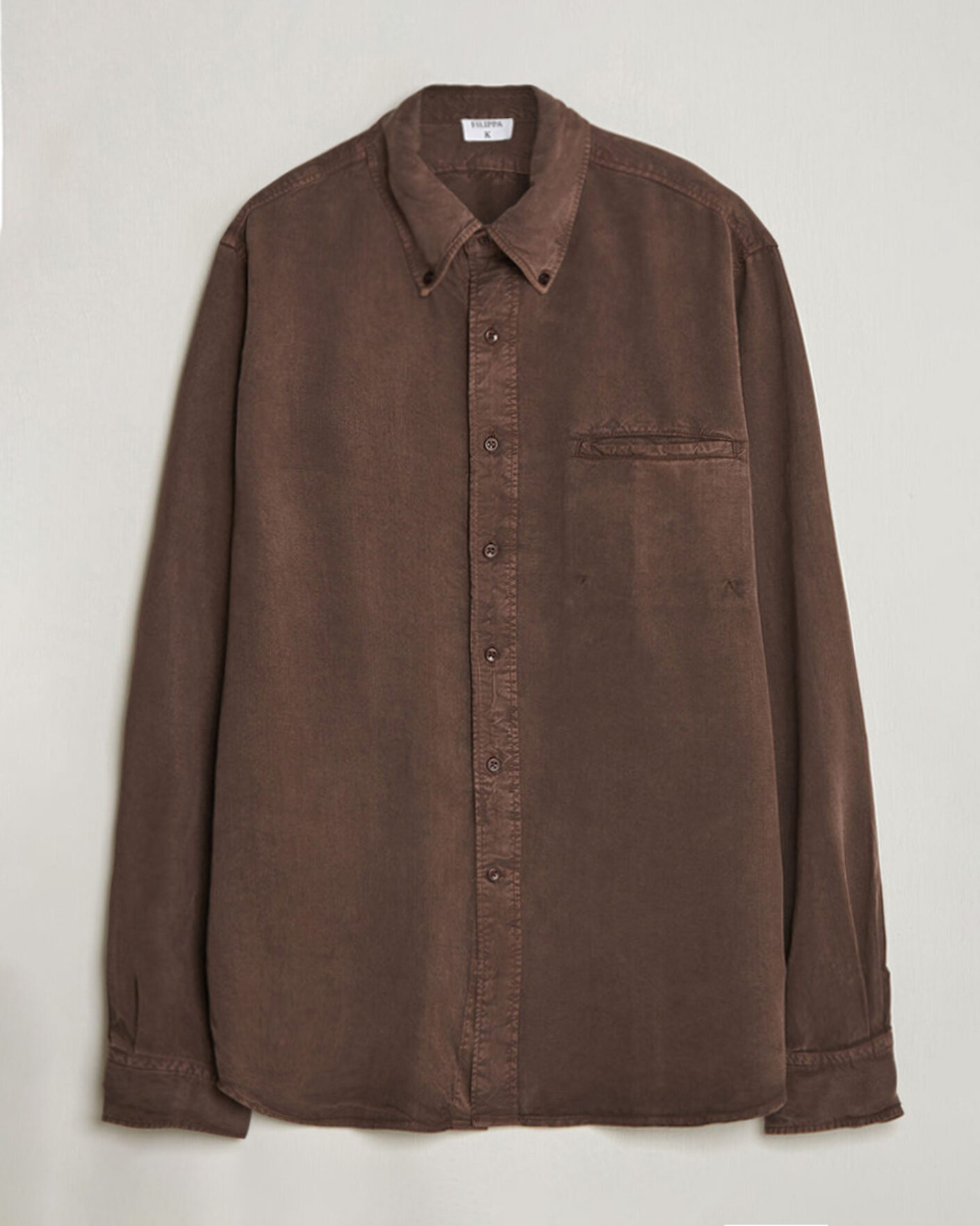 Hombres | Camisas | Filippa K | Zack Lyocell Shirt Dark Chocolate
