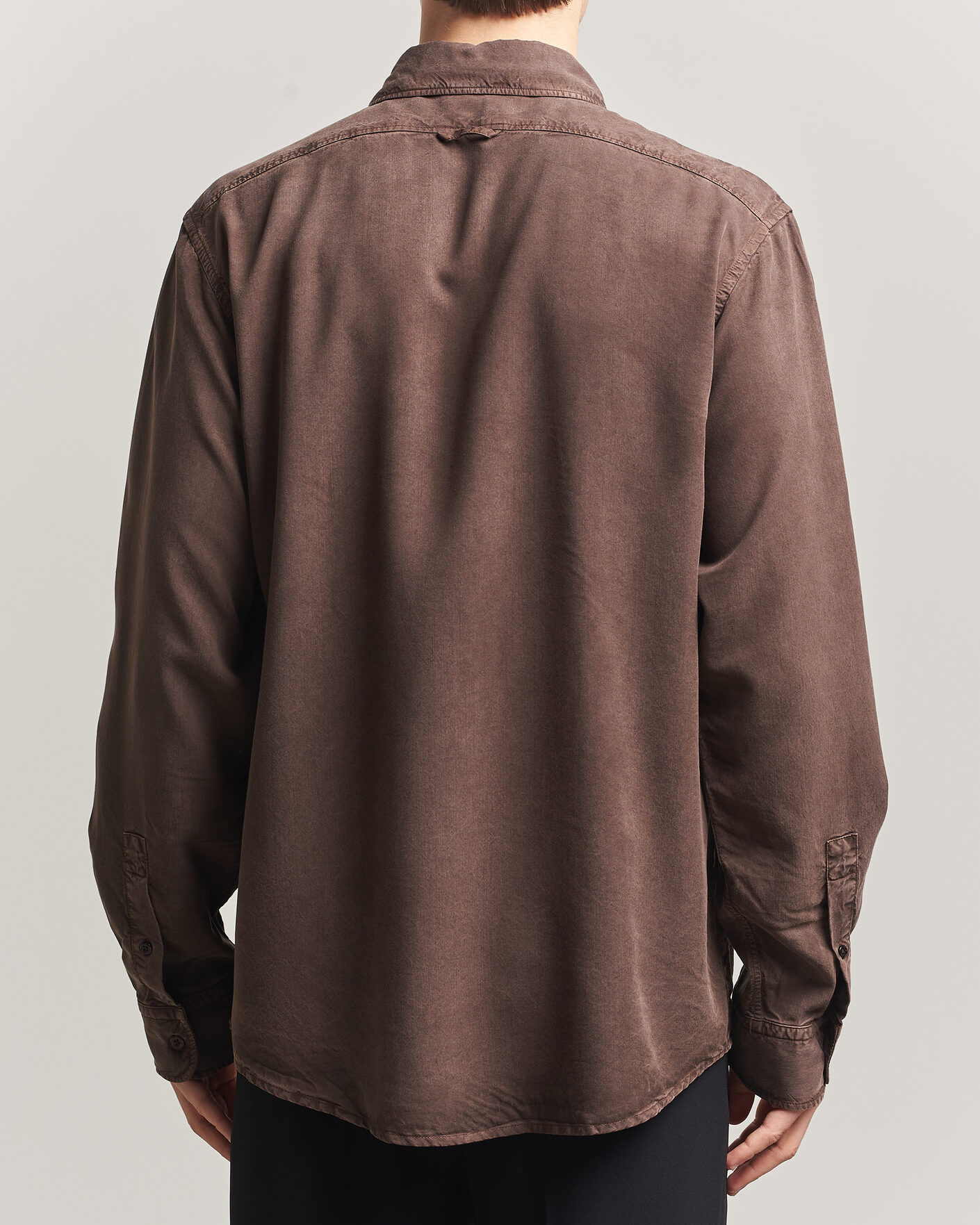 Hombres | Camisas | Filippa K | Zack Lyocell Shirt Dark Chocolate
