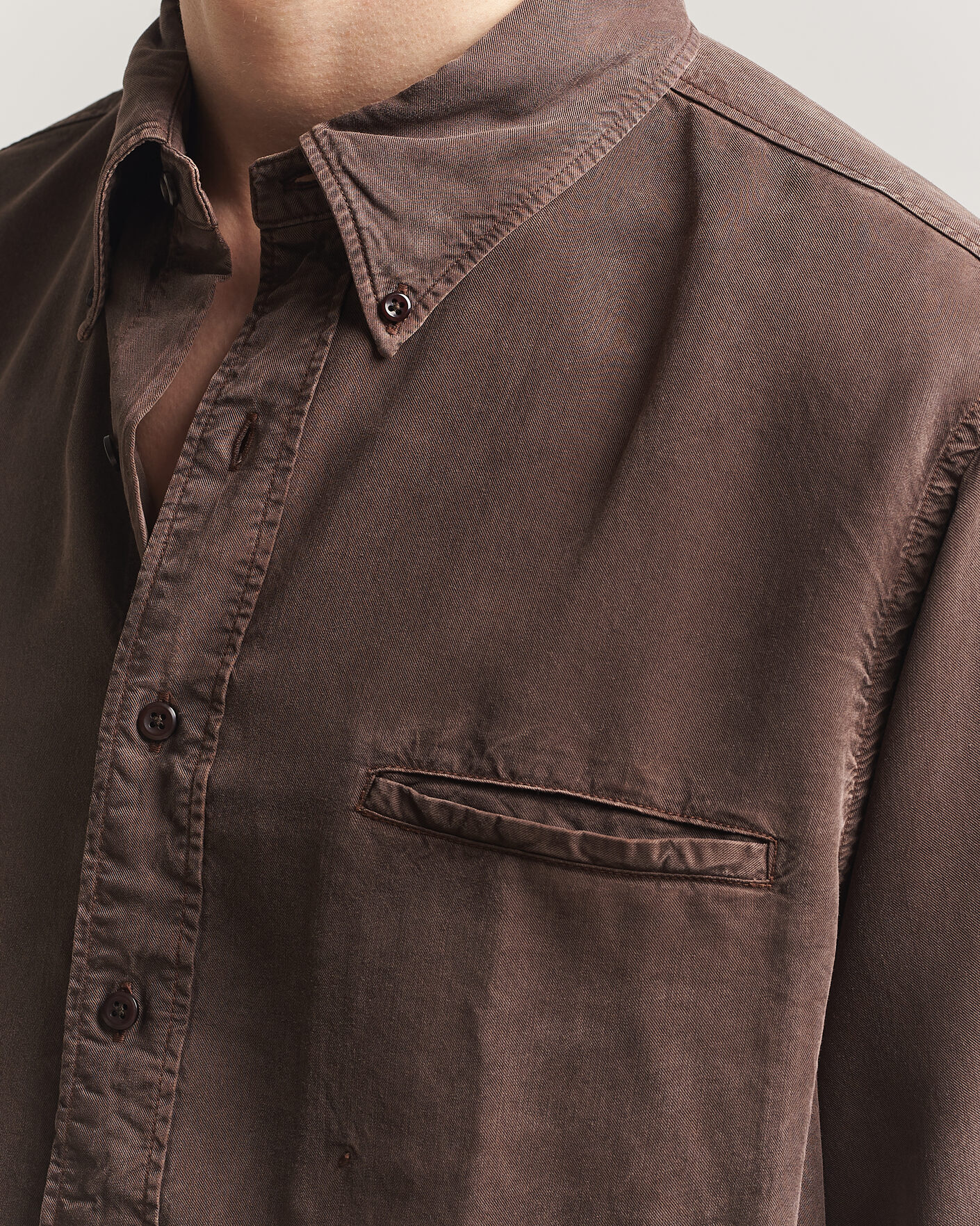 Hombres | Camisas | Filippa K | Zack Lyocell Shirt Dark Chocolate