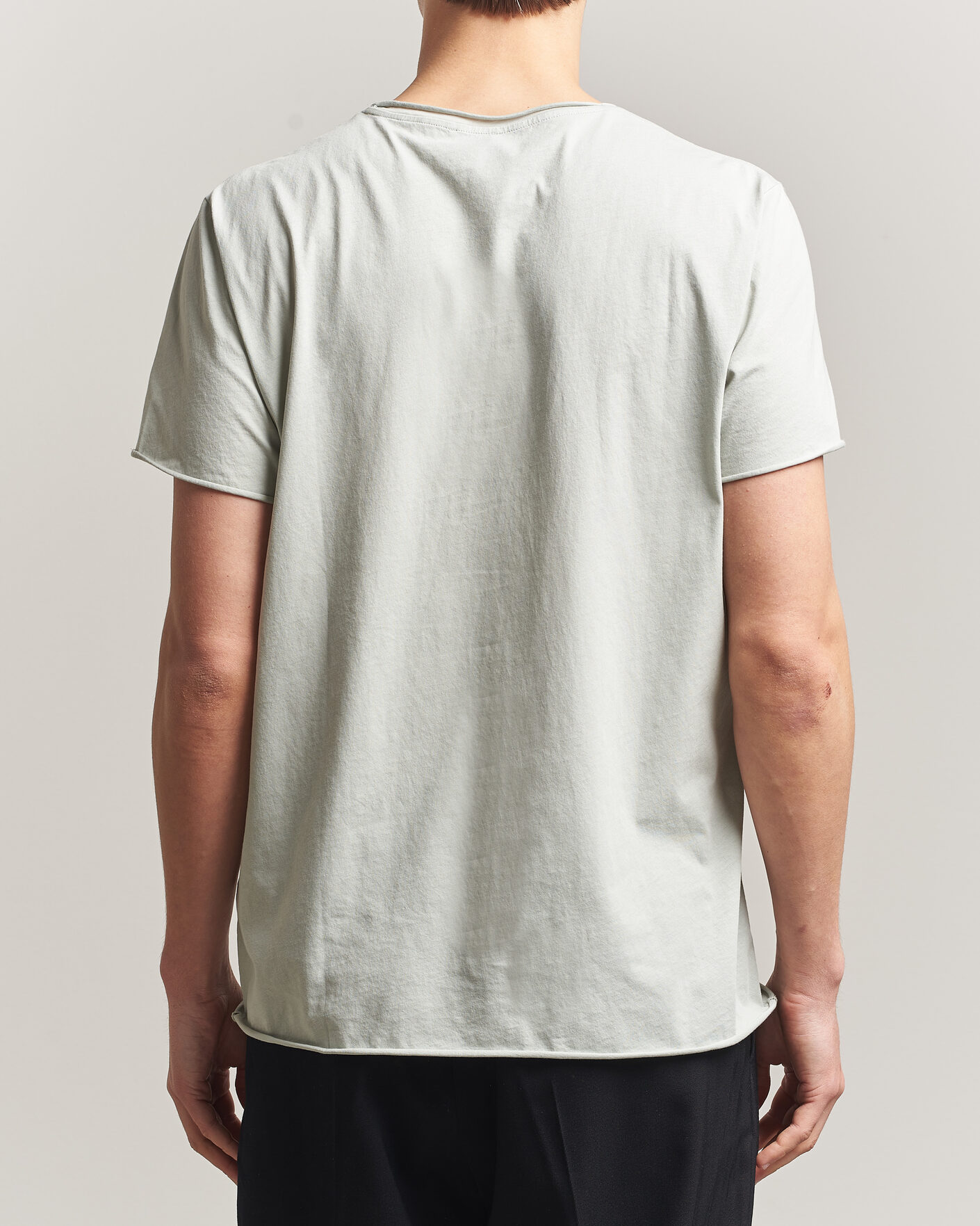 Hombres | Camisetas | Filippa K | Roll Neck Crew Neck T-Shirt Silver Grey