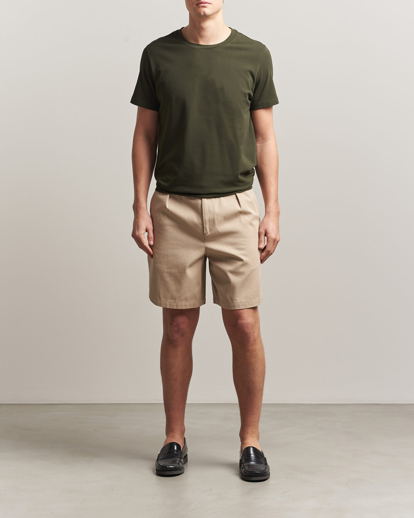 Hombres | Camisetas | Filippa K | Soft Lycra T-Shirt Midnight Olive