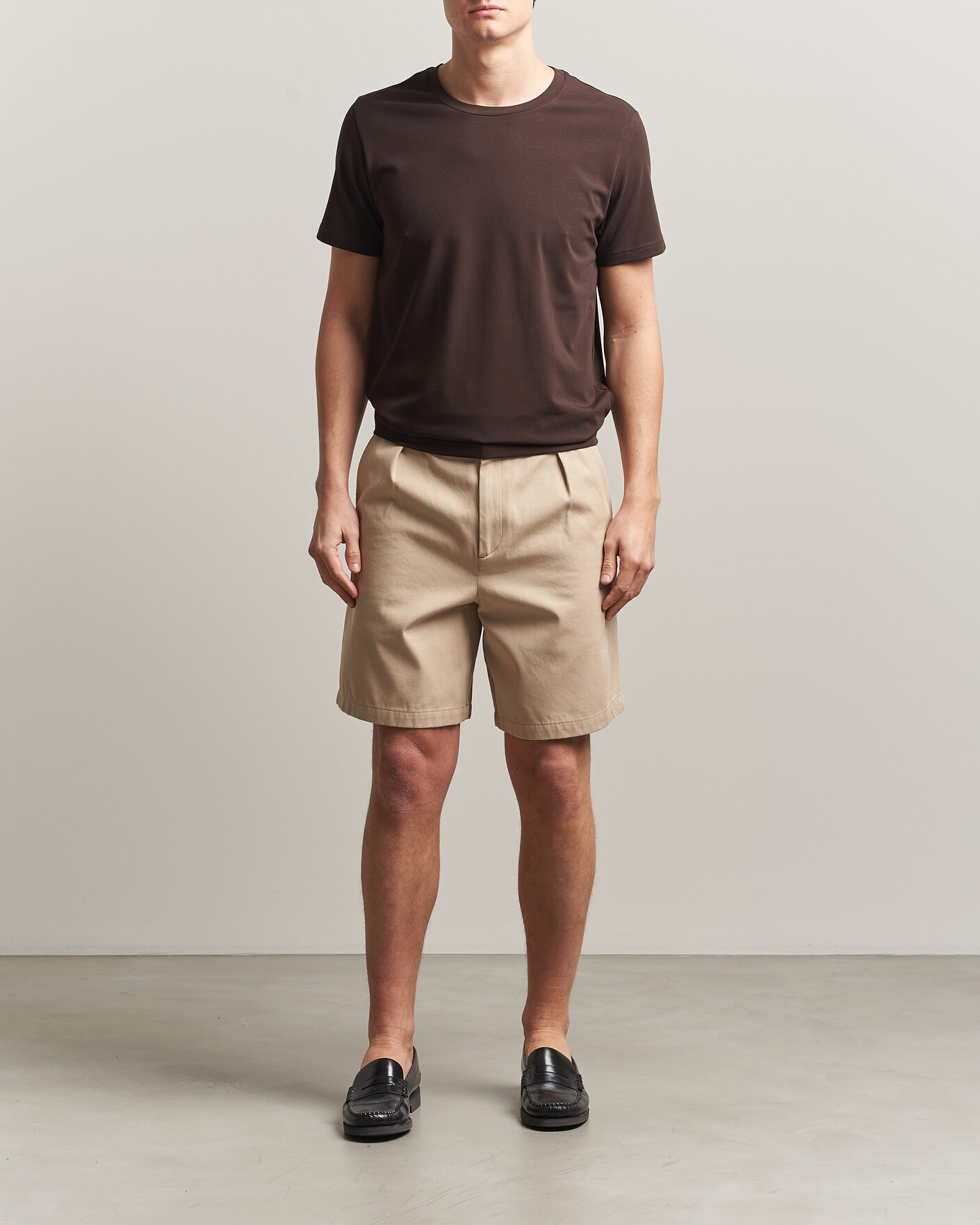 Hombres | Camisetas | Filippa K | Soft Lycra T-Shirt Dark Chocolate