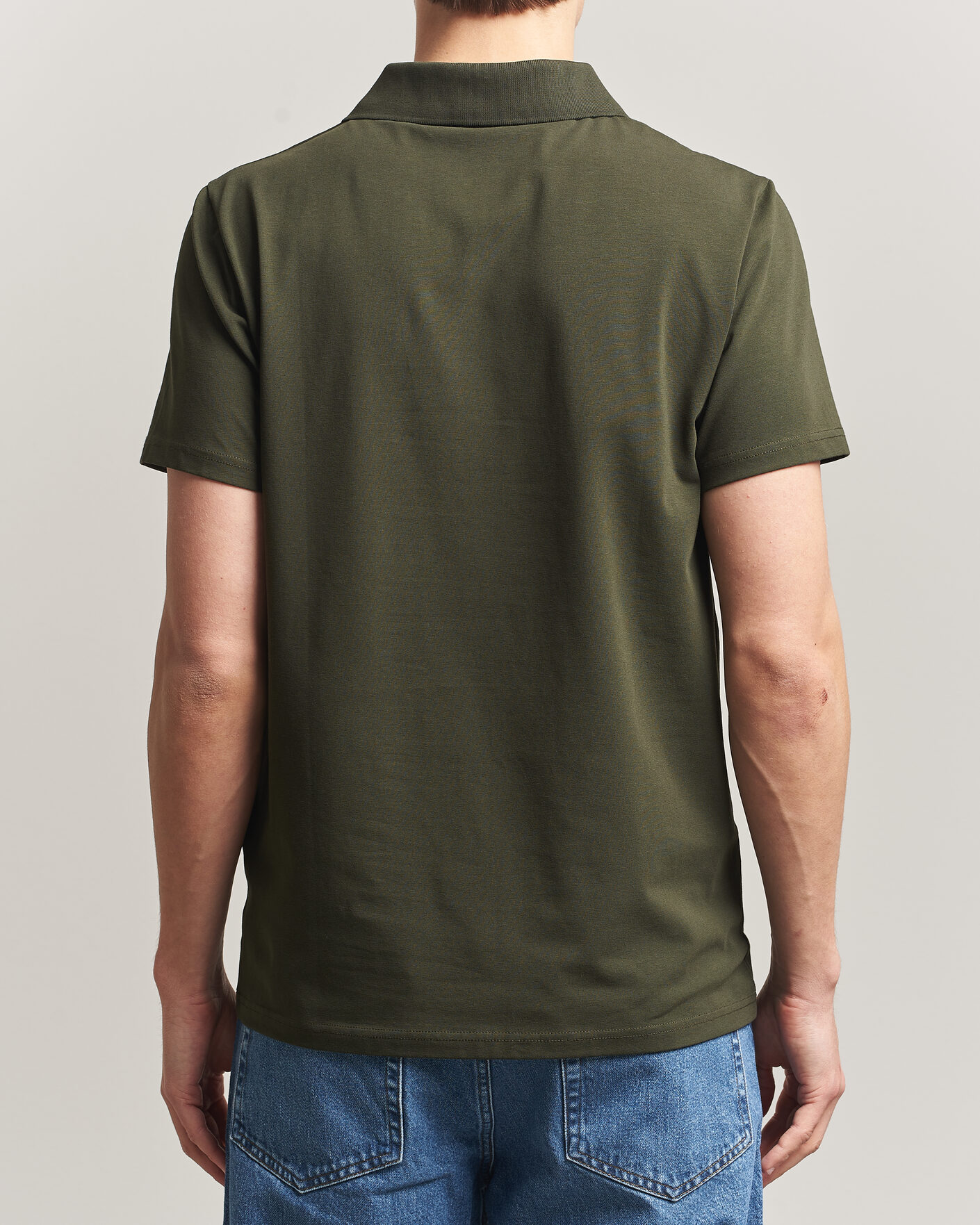 Hombres | Polos | Filippa K | Soft Lycra Polo T-Shirt Midnight Olive