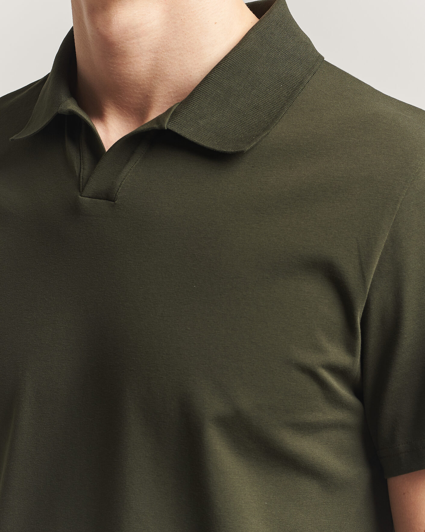 Hombres | Polos | Filippa K | Soft Lycra Polo T-Shirt Midnight Olive