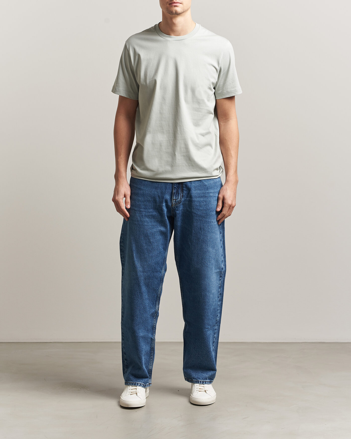 Hombres | Camisetas | Filippa K | Filip Crew Neck T-Shirt Silver Grey