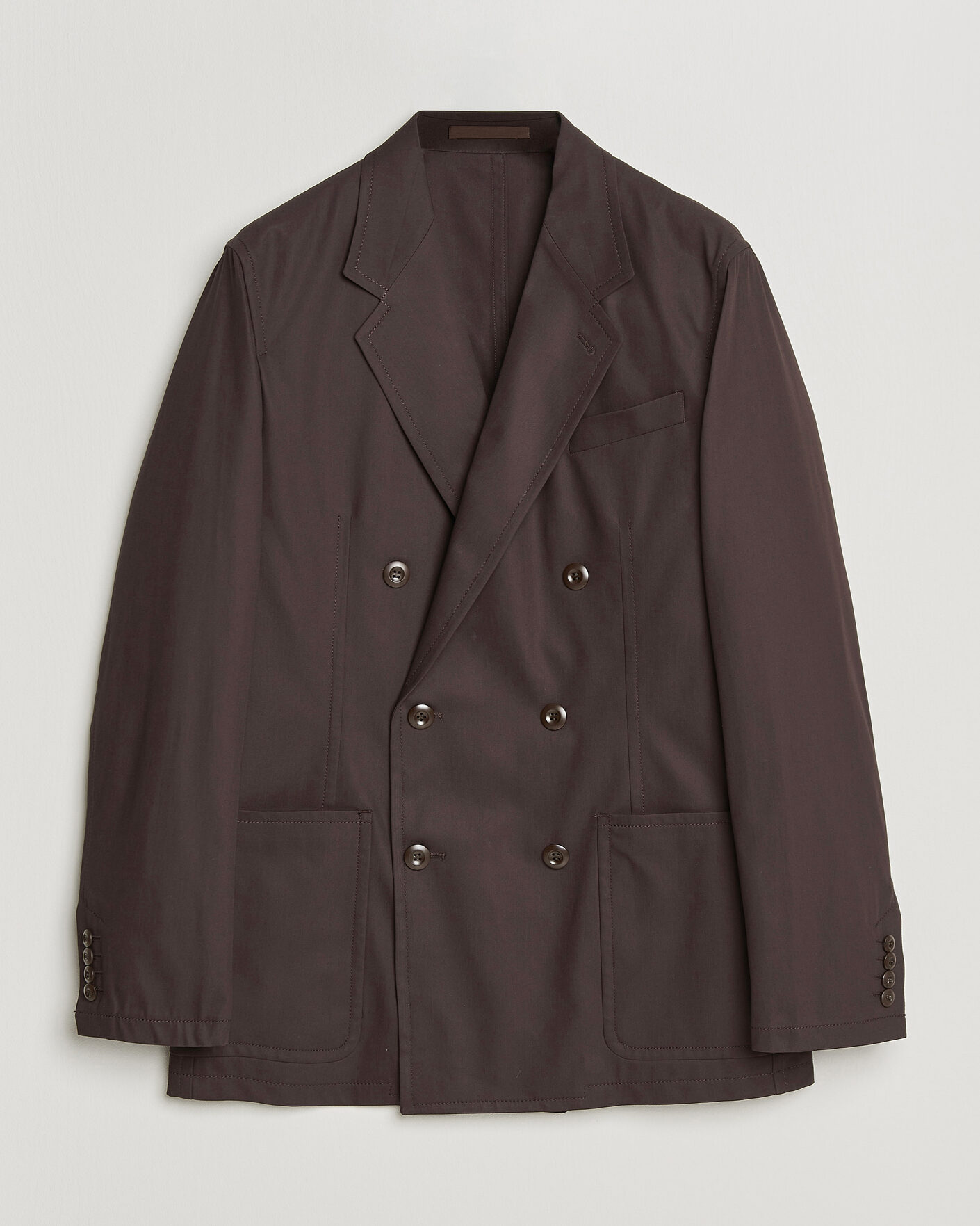 Hombres | Blazers | Filippa K | Reese Cotton Double Breasted Blazer Dark Chocolate
