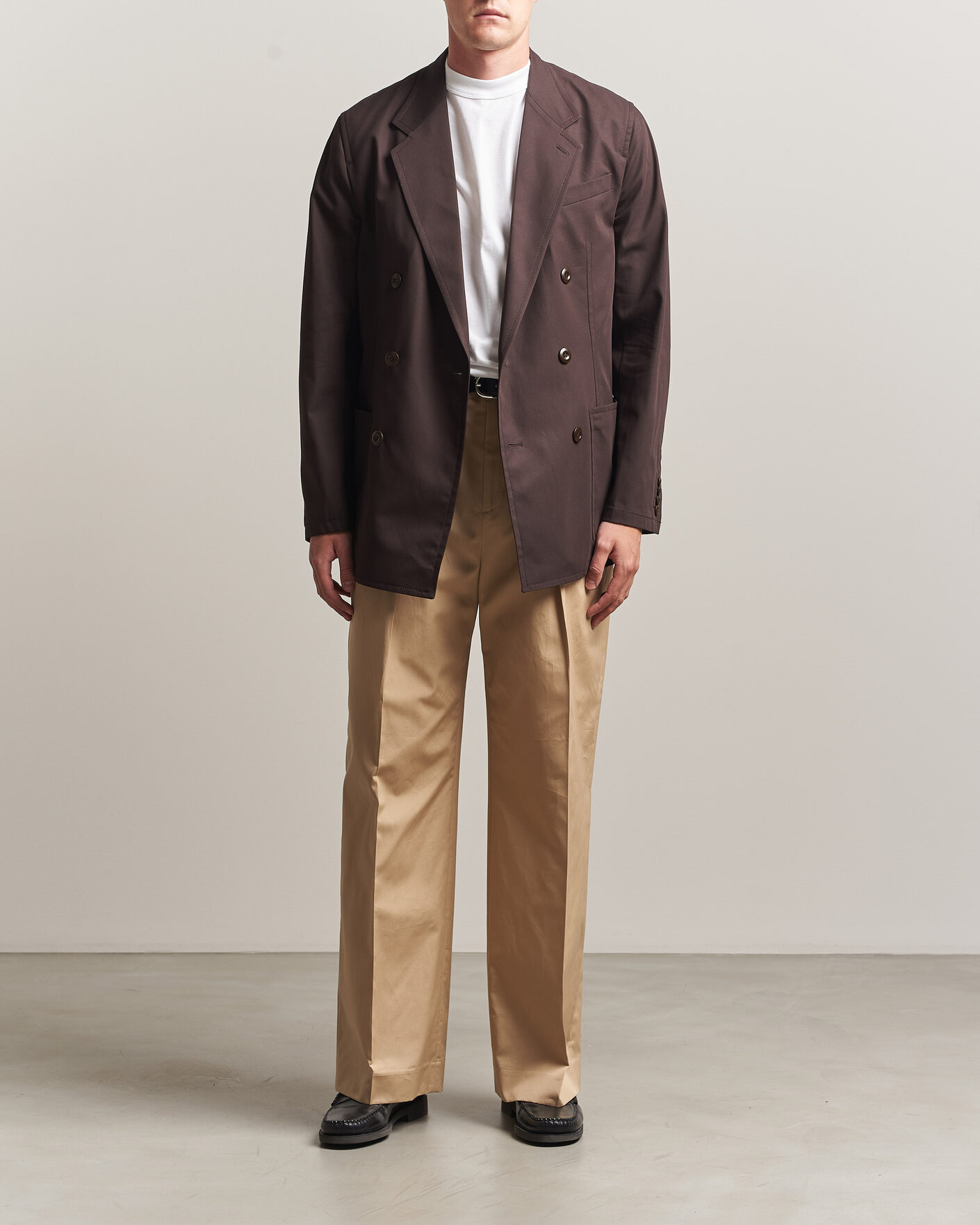 Hombres | Blazers | Filippa K | Reese Cotton Double Breasted Blazer Dark Chocolate