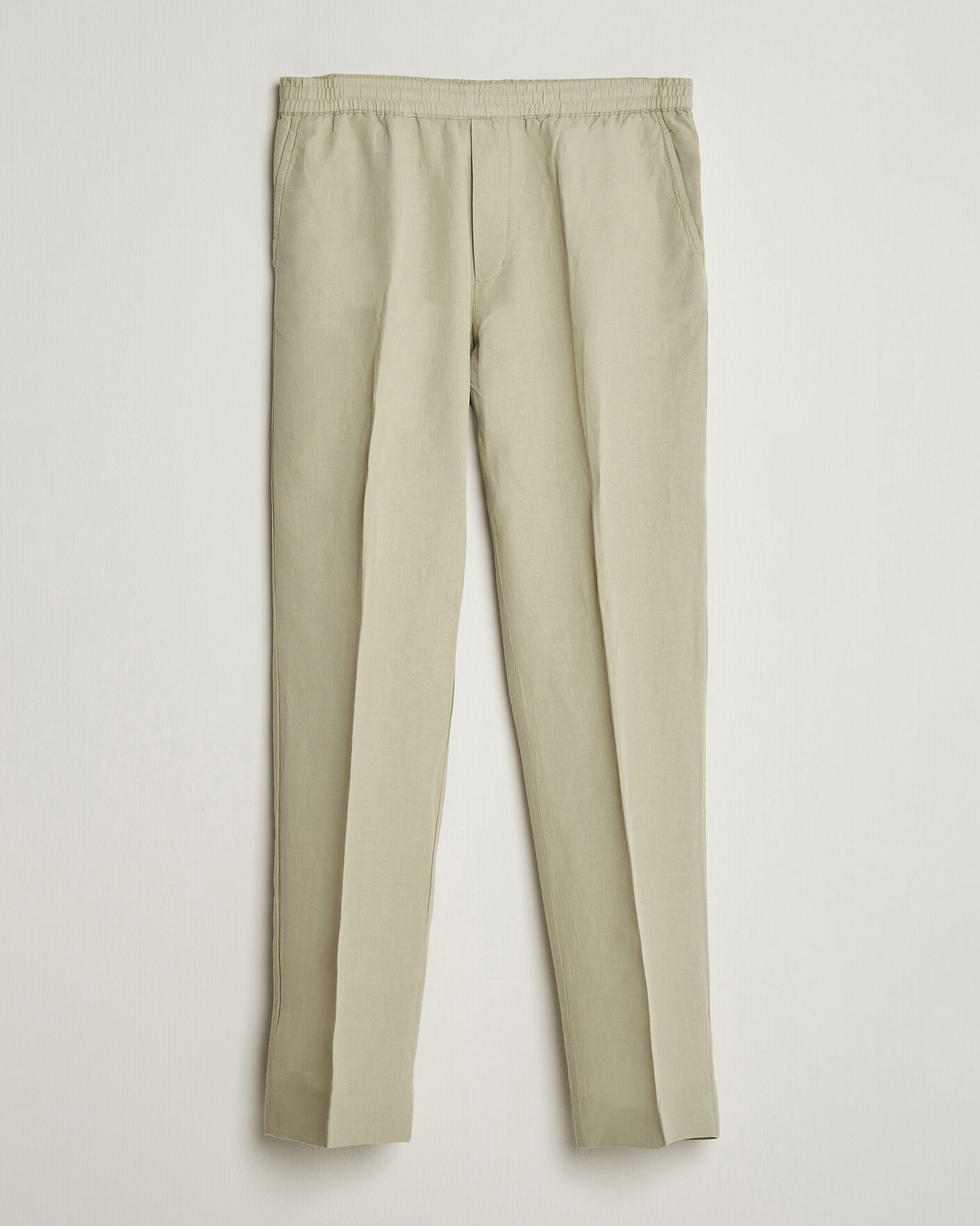 Hombres | Pantalones | Filippa K | Theo Relaxed Linen/Cotton Drawstring Trousers Light Green