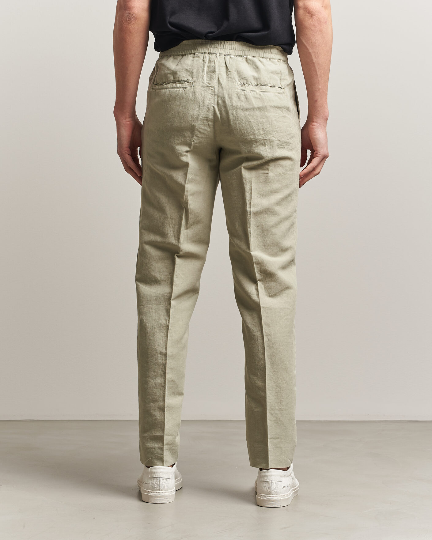 Hombres | Pantalones | Filippa K | Theo Relaxed Linen/Cotton Drawstring Trousers Light Green