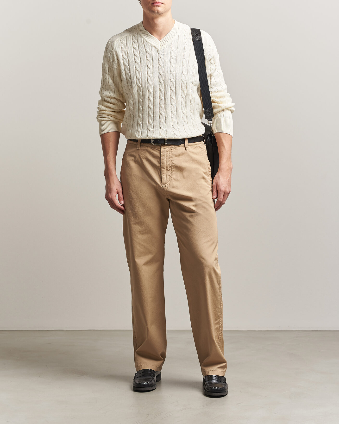 Hombres | Pantalones | Filippa K | Flynn Washed Cotton Drawstring Trousers Canvas Beige