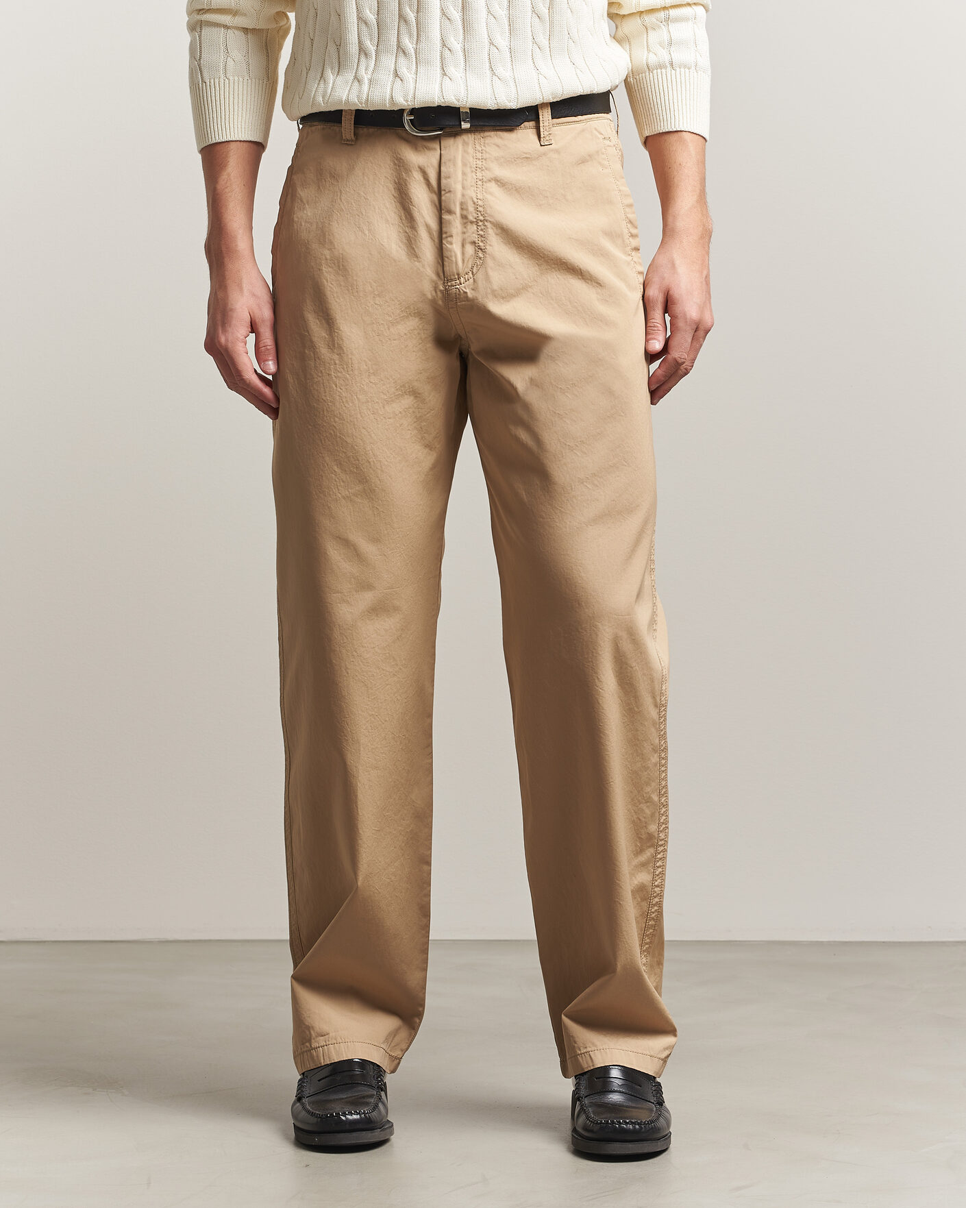 Hombres | Pantalones | Filippa K | Flynn Washed Cotton Drawstring Trousers Canvas Beige