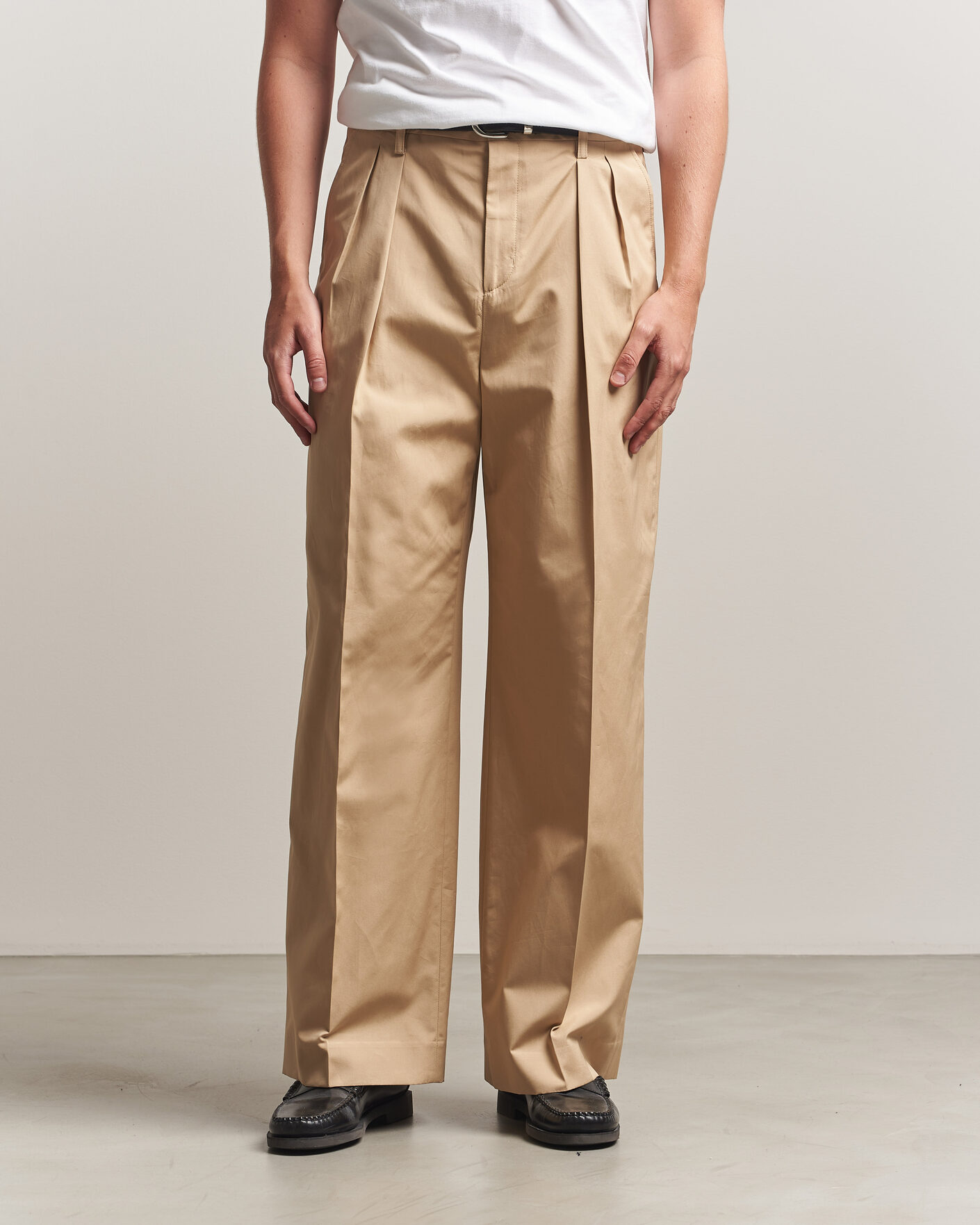Hombres | Pantalones | Filippa K | Milo Cotton Trousers Canvas Beige
