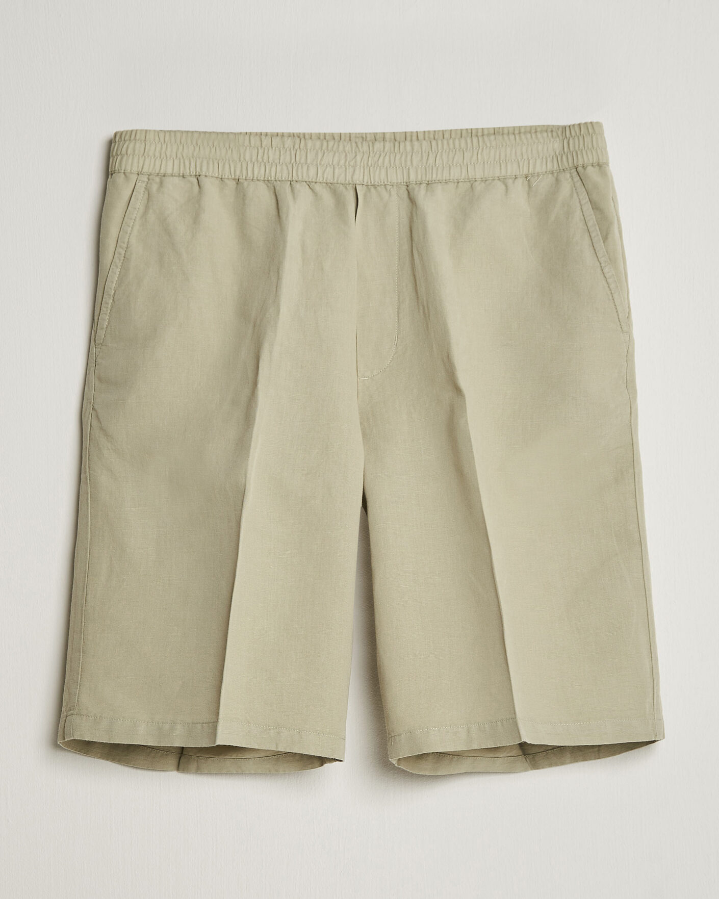 Hombres | Pantalones cortos | Filippa K | Theo Relaxed Linen/Cotton Drawstring Shorts Light Green