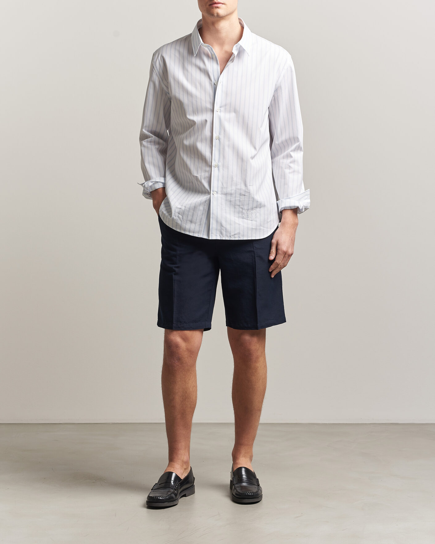 Hombres | Pantalones cortos | Filippa K | Theo Relaxed Linen/Cotton Drawstring Shorts Navy