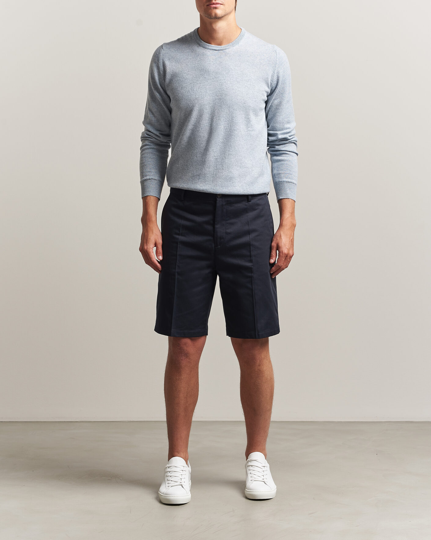 Hombres | Pantalones cortos | Filippa K | Tailored Cotton Chino Shorts Navy