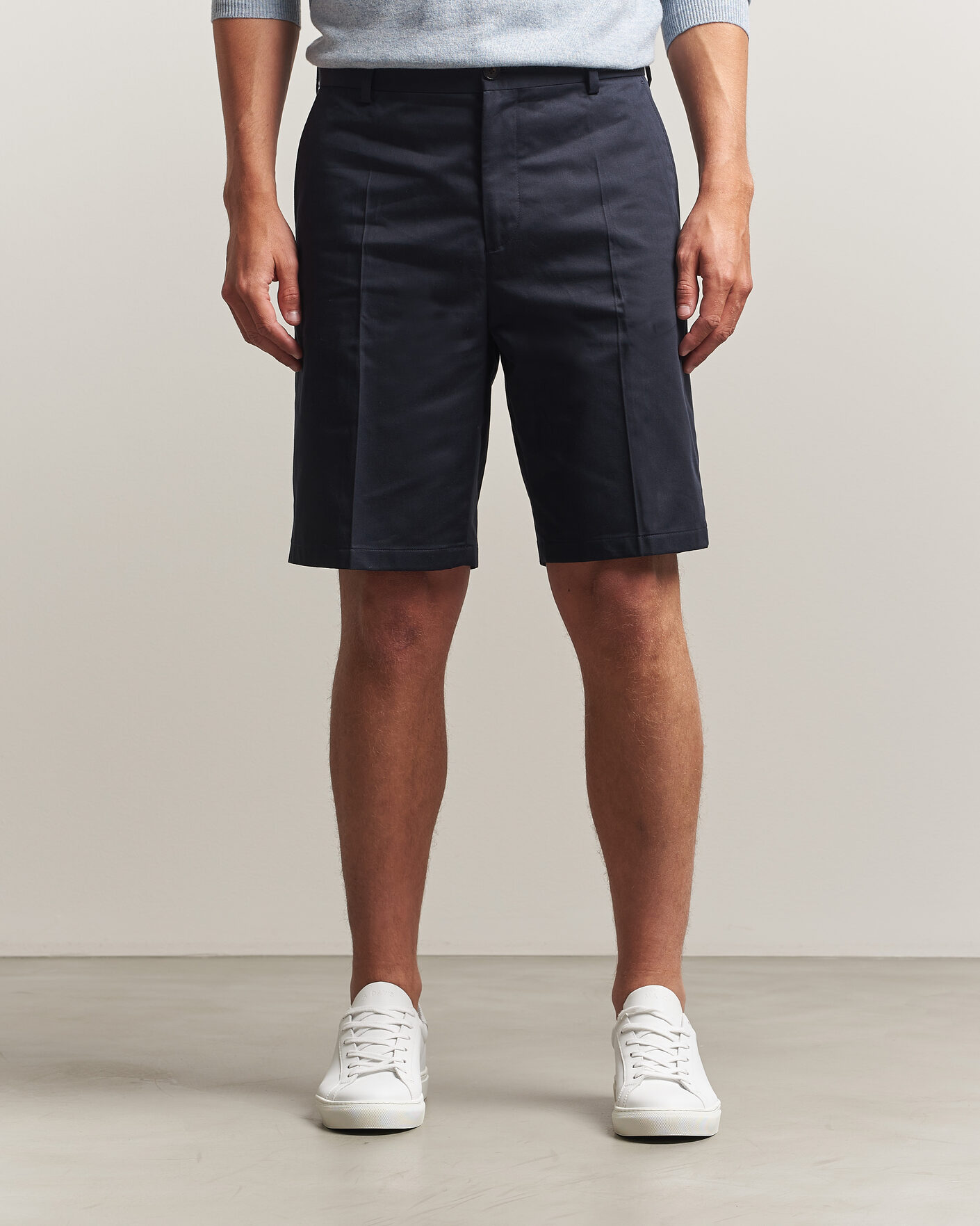 Hombres | Pantalones cortos | Filippa K | Tailored Cotton Chino Shorts Navy