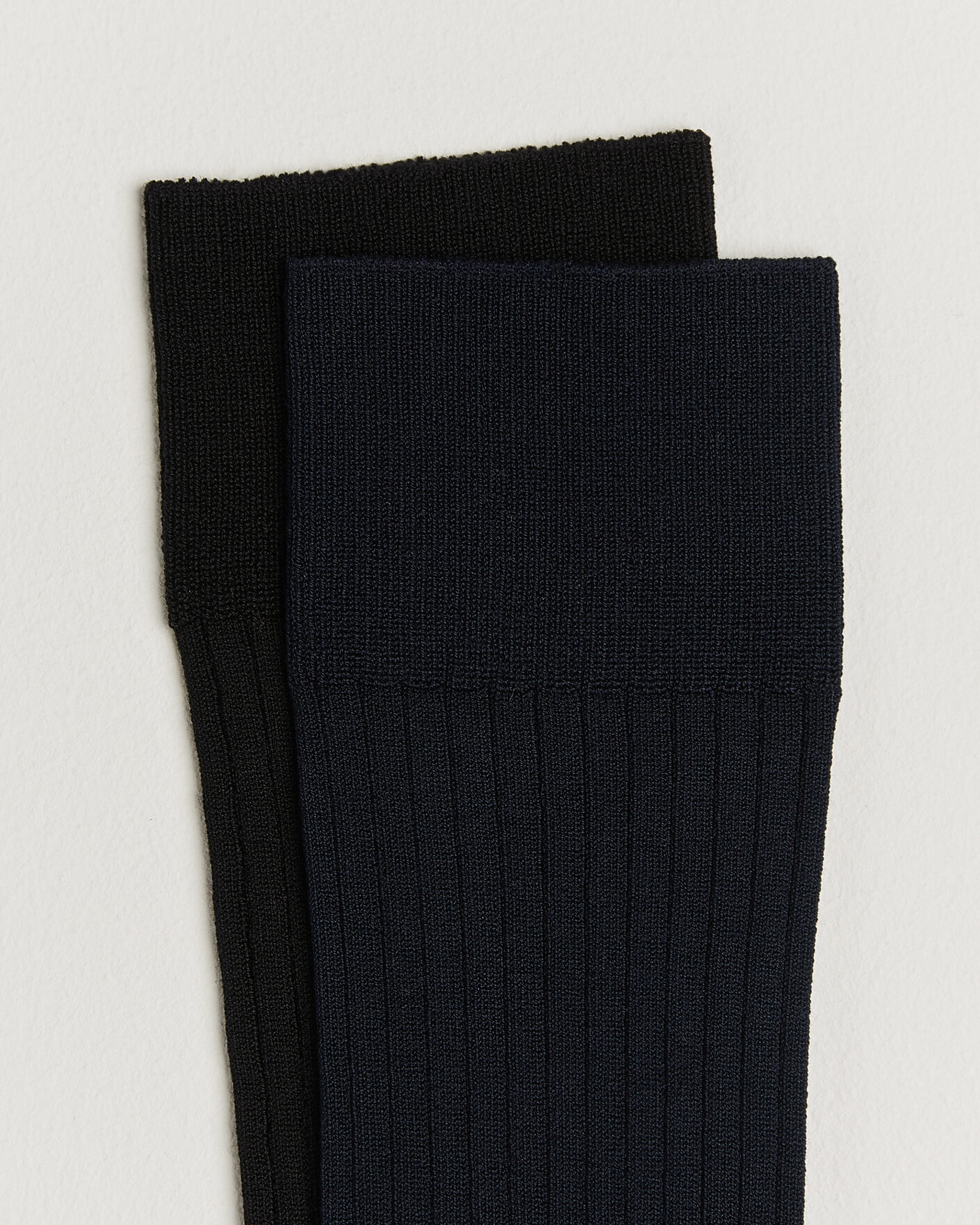Hombres | Ropa interior y calcetines | Myrqvist | 2-Pack Axel Ribbed Cotton Sock Black/Navy