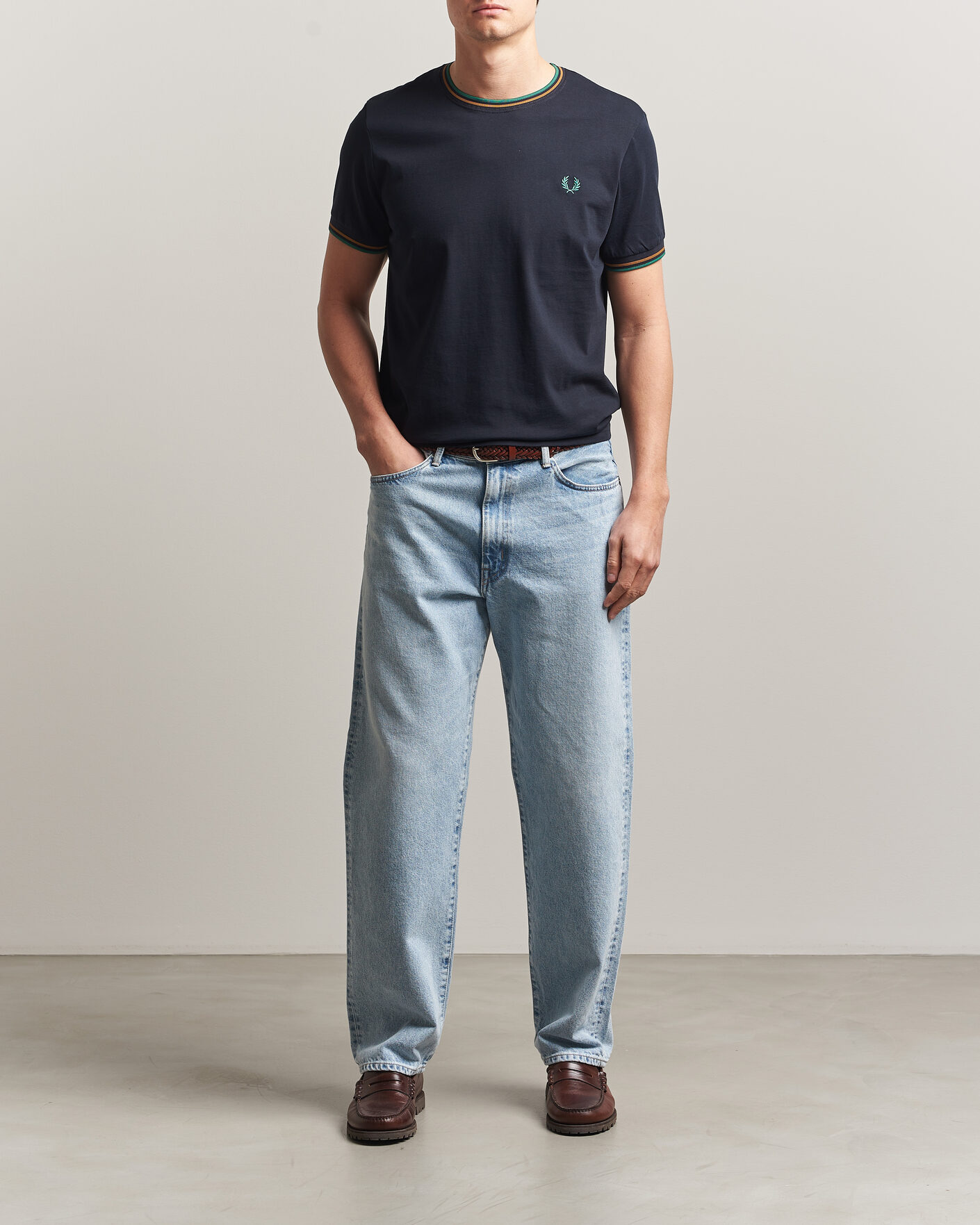 Hombres | Camisetas | Fred Perry | Twin Tipped T-Shirt Navy