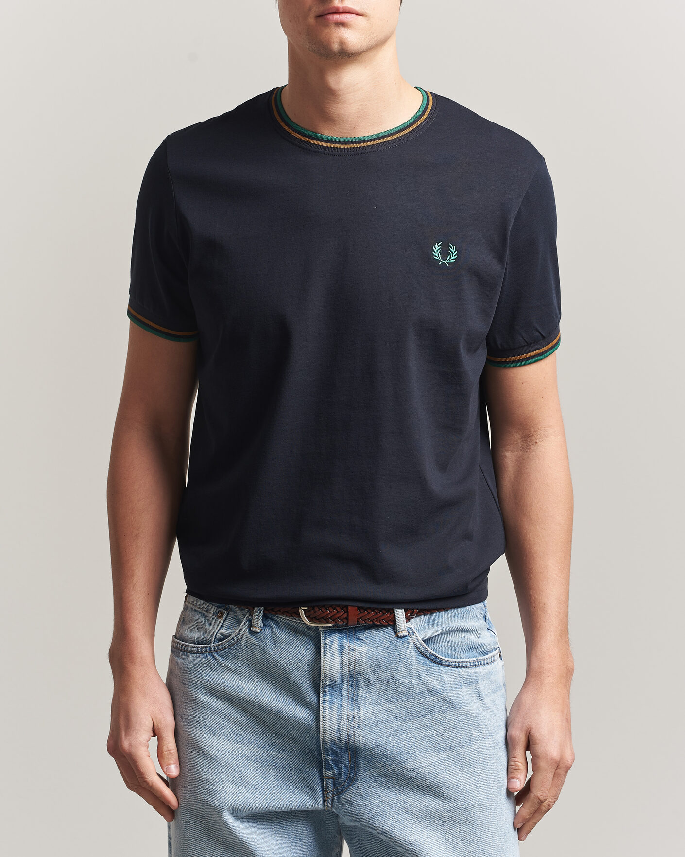 Hombres | Camisetas | Fred Perry | Twin Tipped T-Shirt Navy