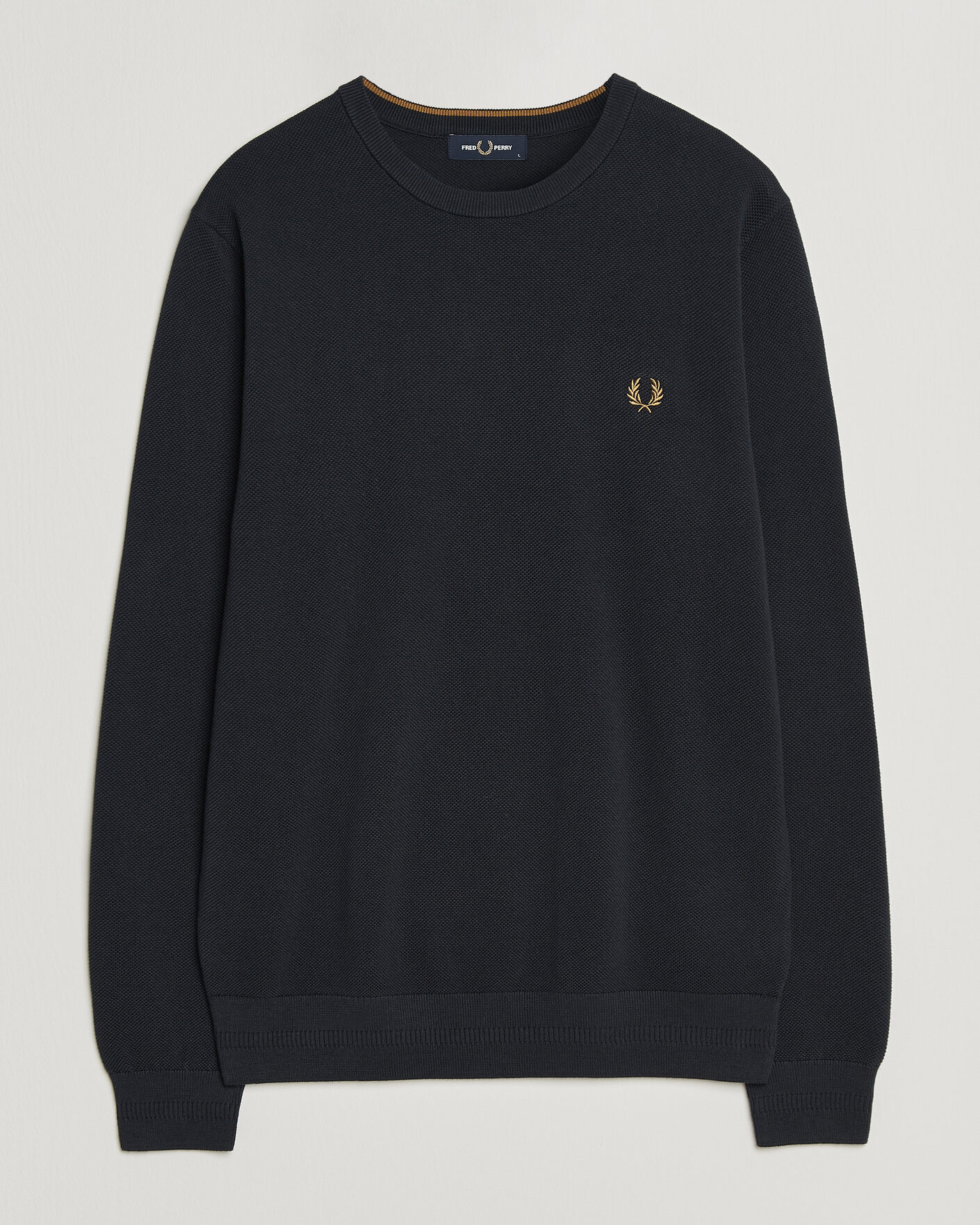 Hombres | Jerséis y prendas de punto | Fred Perry | Piqué Stitched Sweater Navy