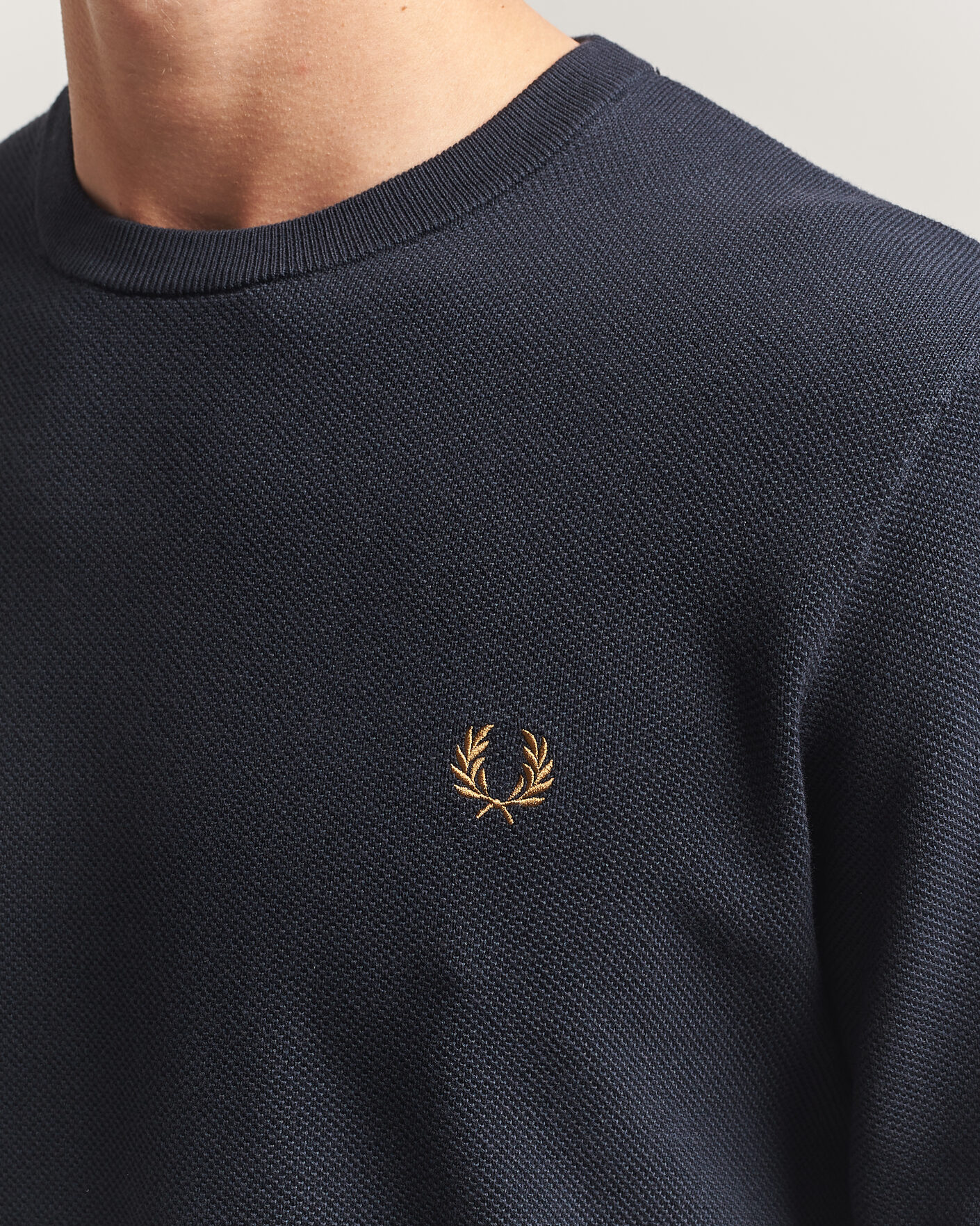Hombres | Jerséis y prendas de punto | Fred Perry | Piqué Stitched Sweater Navy