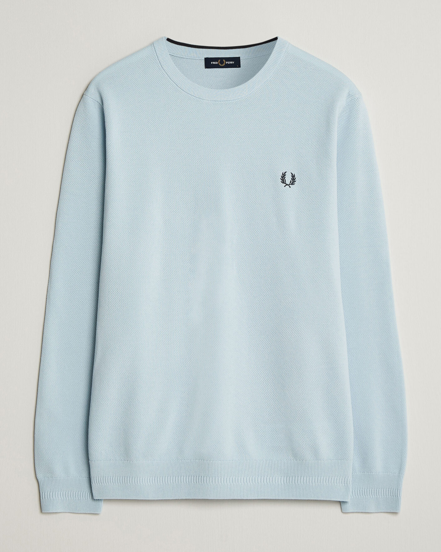 Hombres | Jerséis y prendas de punto | Fred Perry | Piqué Stitched Sweater Light Ice