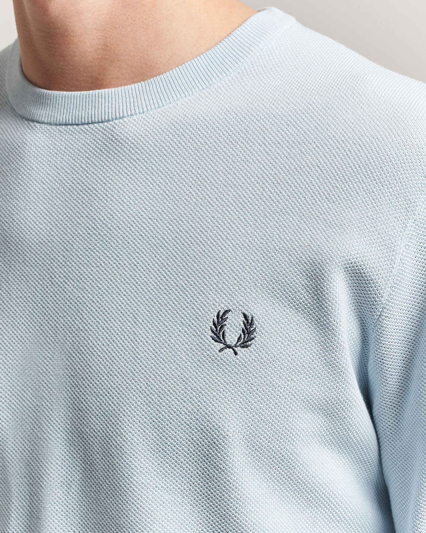 Hombres | Jerséis y prendas de punto | Fred Perry | Piqué Stitched Sweater Light Ice