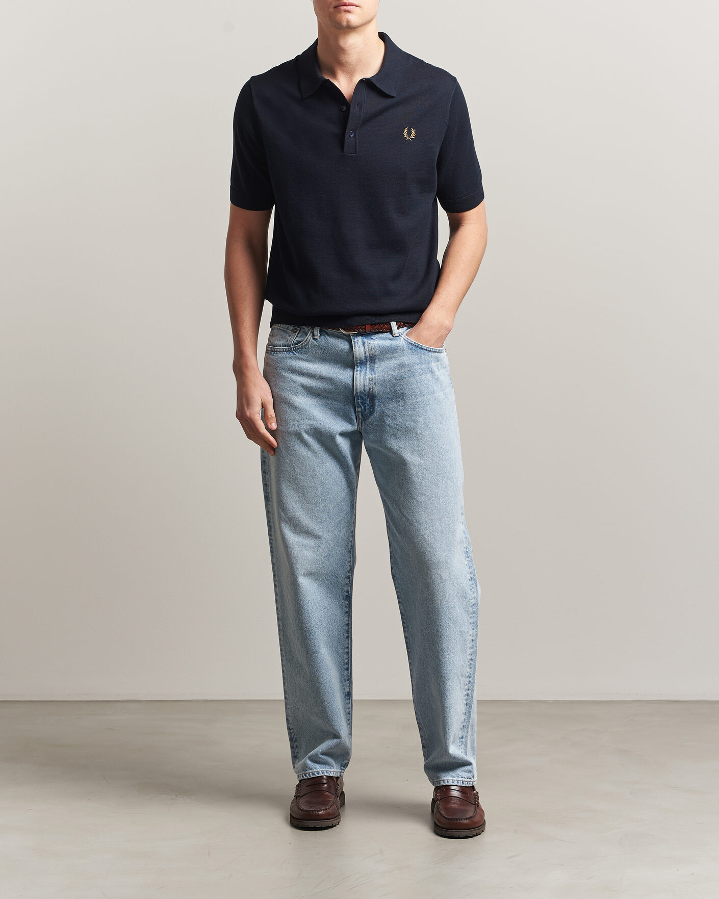 Hombres | Polos | Fred Perry | Cotton Knitted Polo Navy